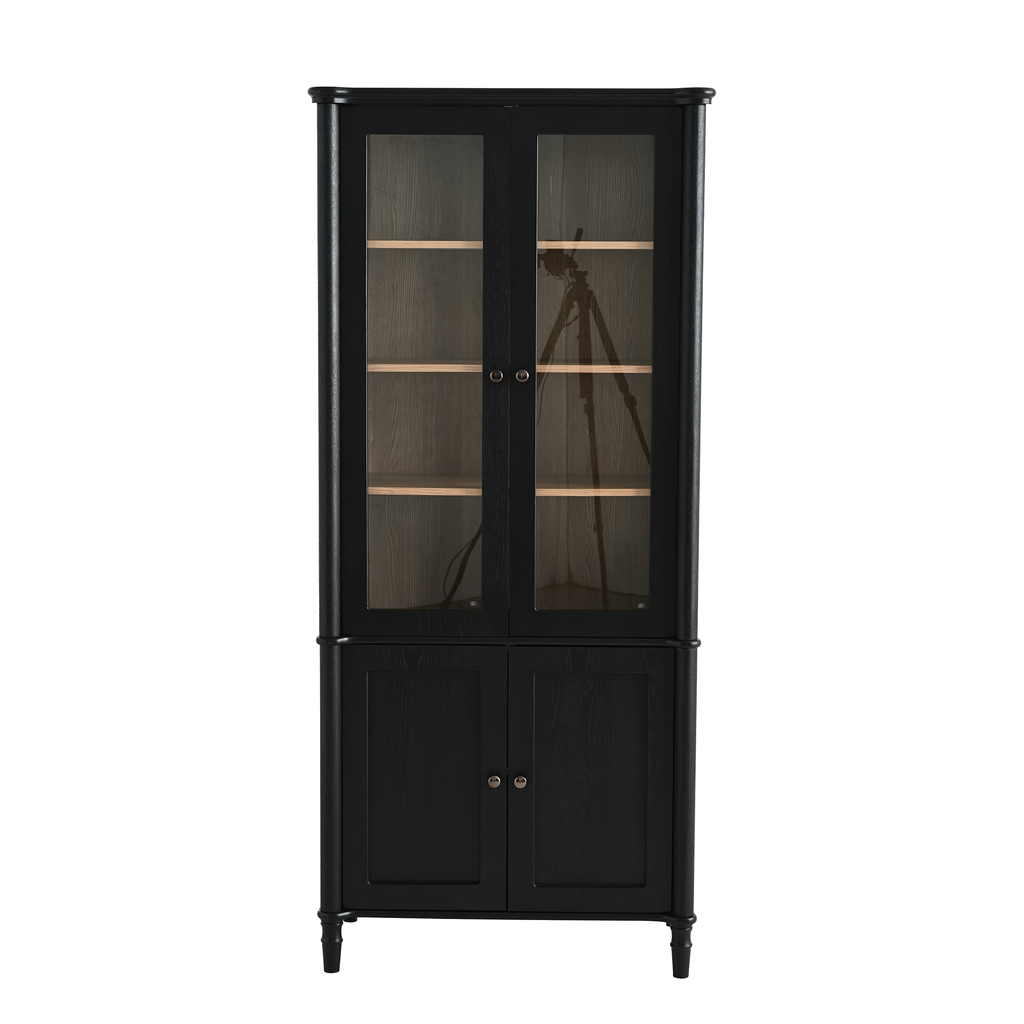Vintage Style Display Cabinet with Double Glass Doors