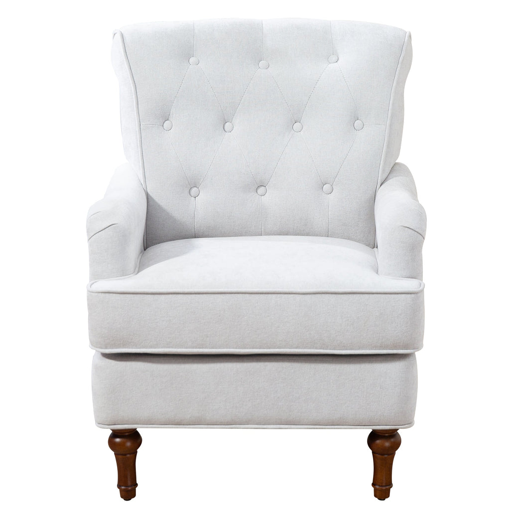 Chenille Tufted Upholstered Rolled Back Accent Chair