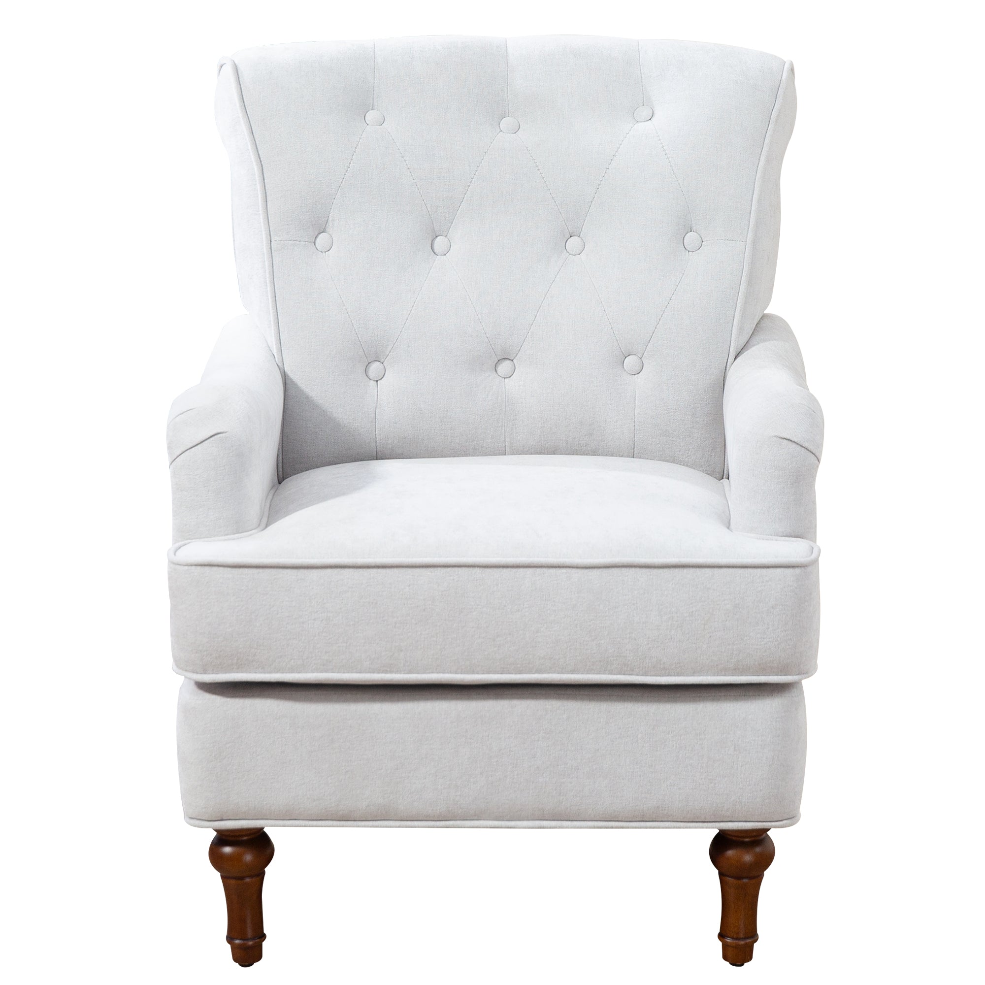Chenille Tufted Upholstered Rolled Back Accent Chair
