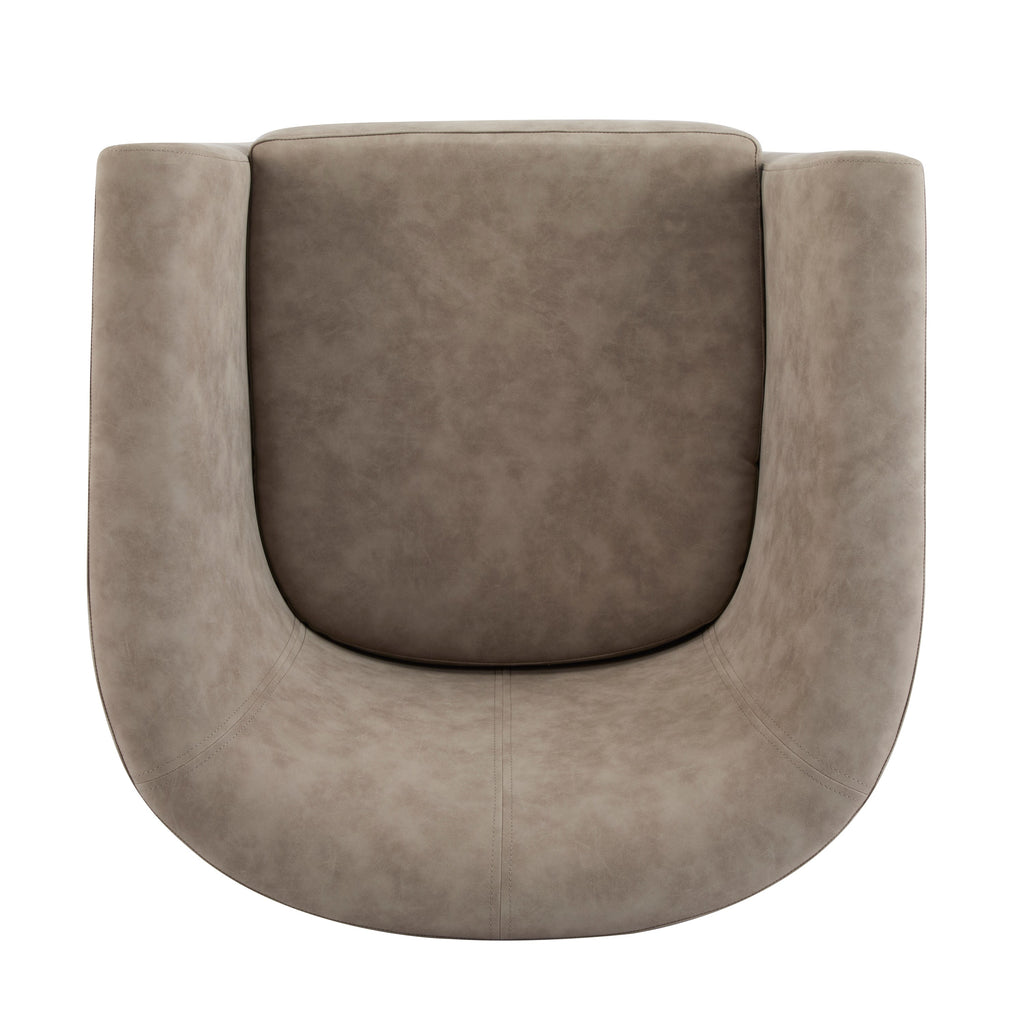 Wilmore Faux Leather Swivel Barrel Chair