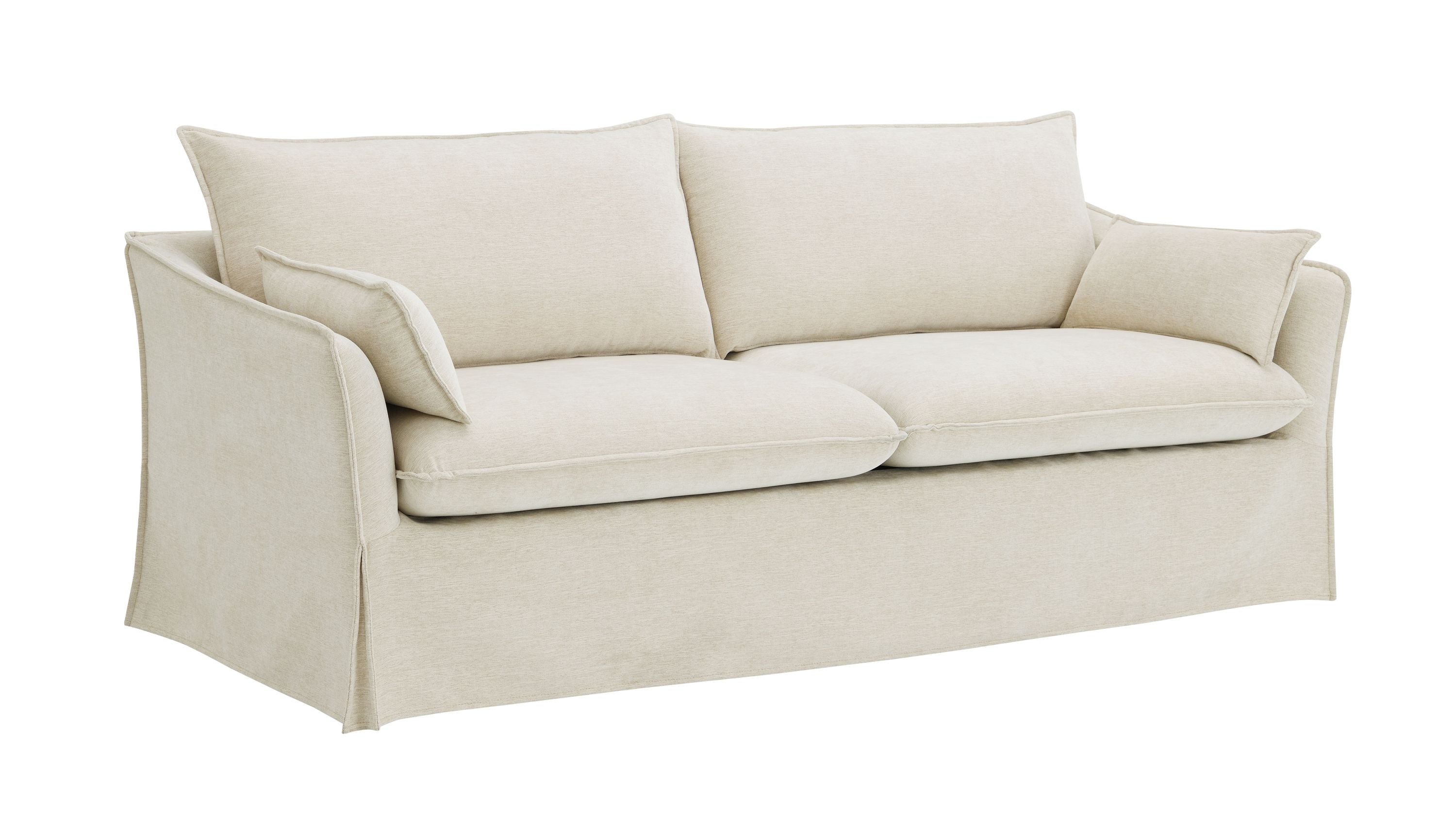Shane Beige Linen Sofa with 2 Pillows