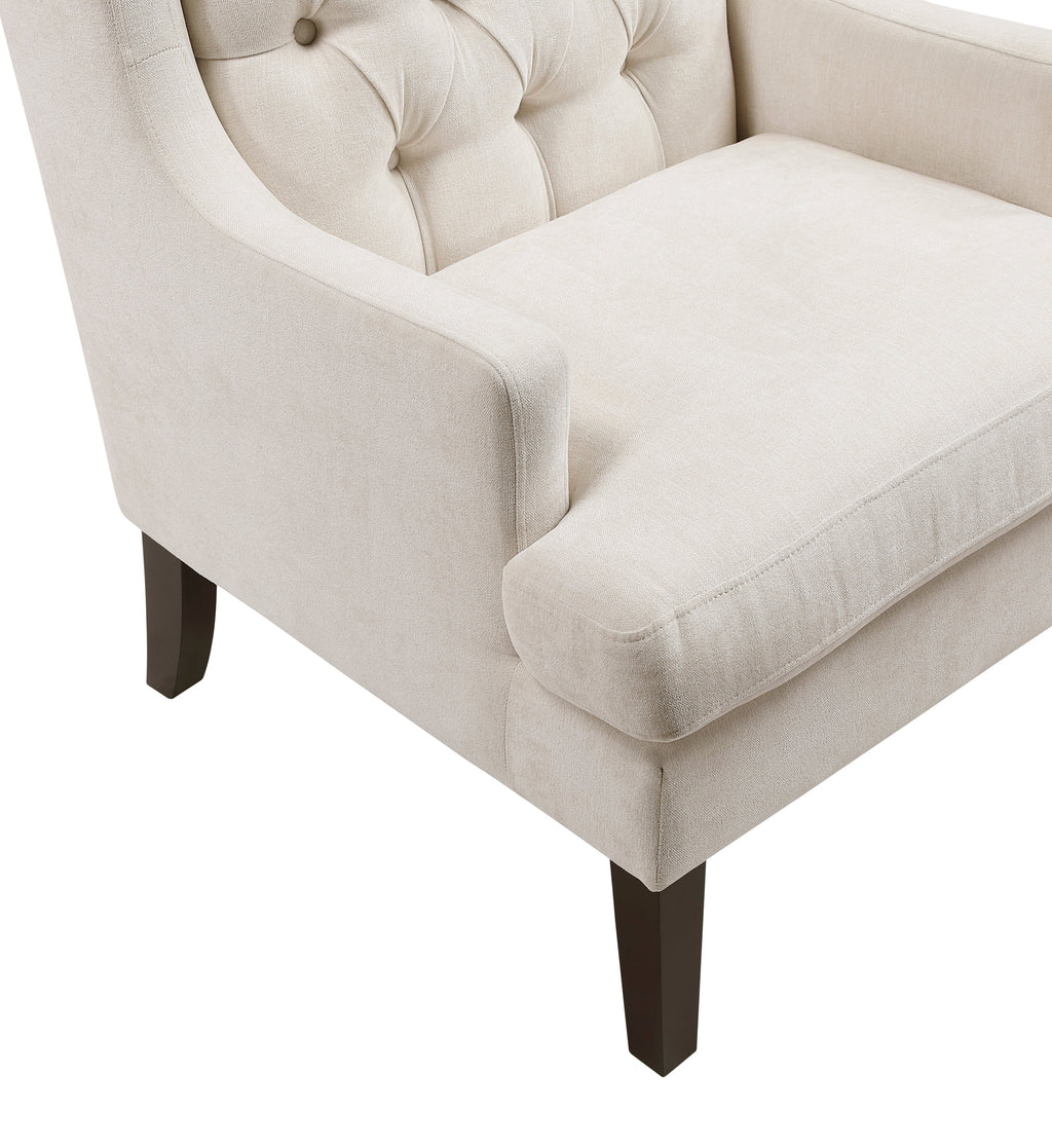 Button-Tufted Upholstered High Back Accent Chair