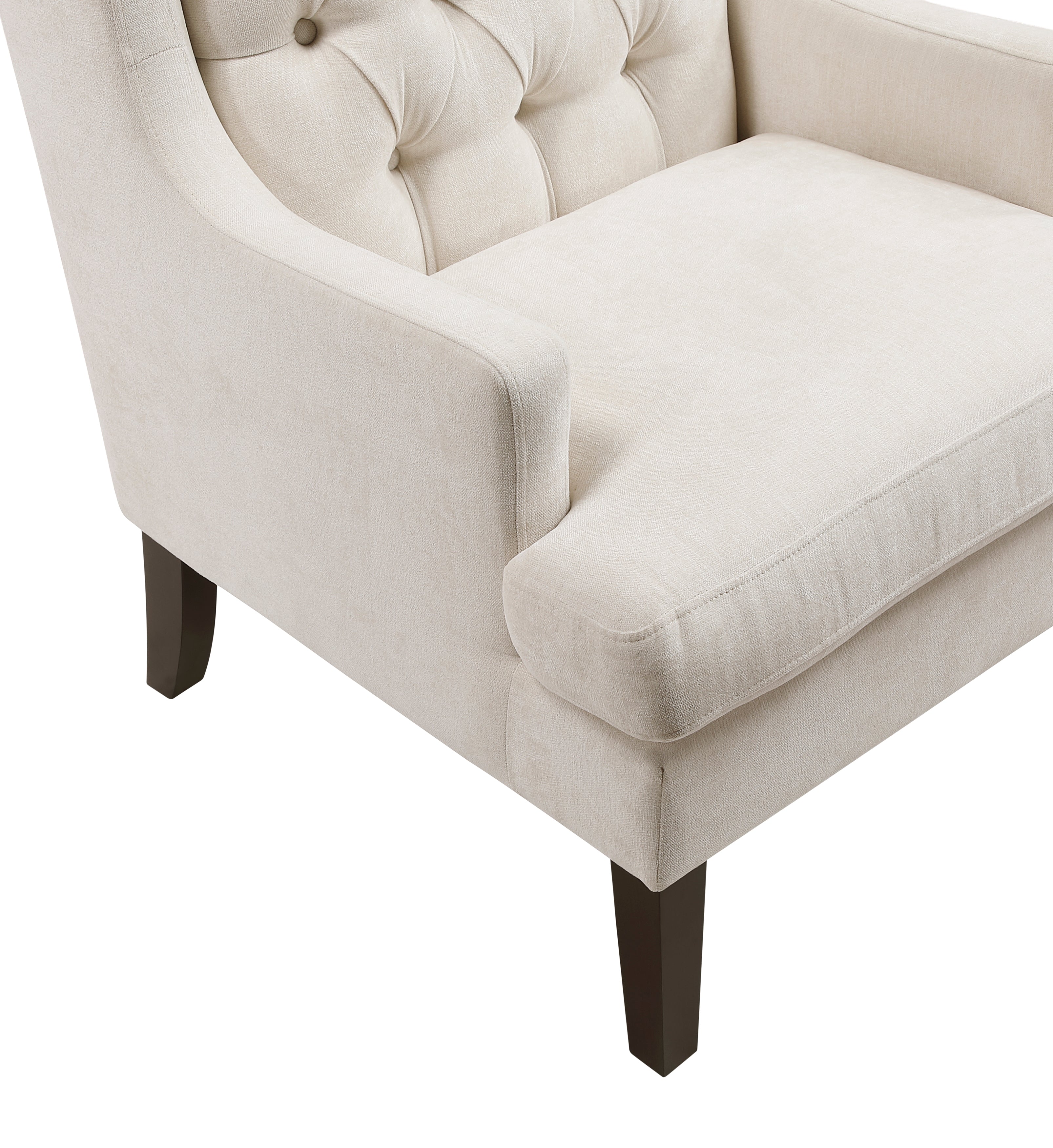 Button-Tufted Upholstered High Back Accent Chair