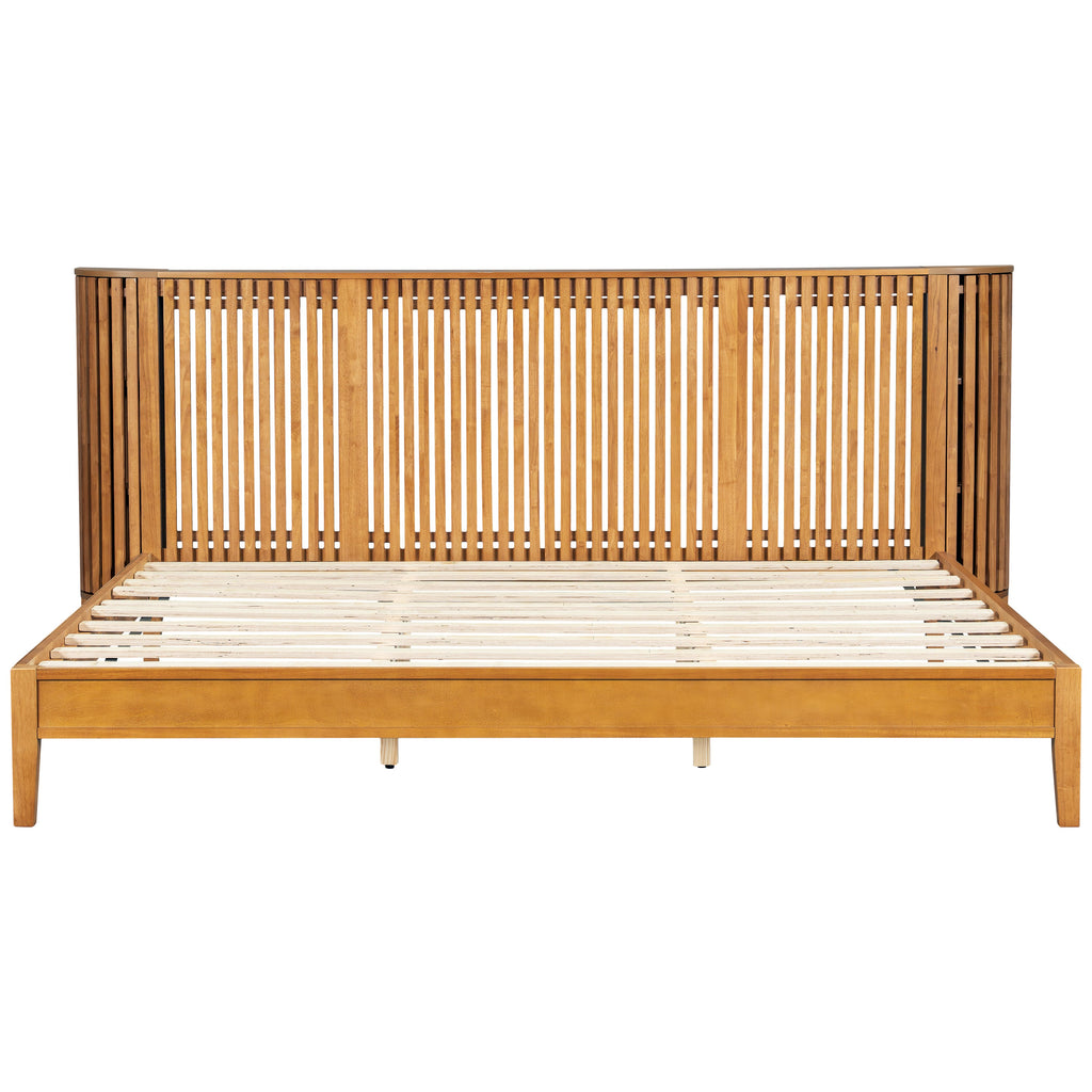 Slat Design Solid Wood Bed