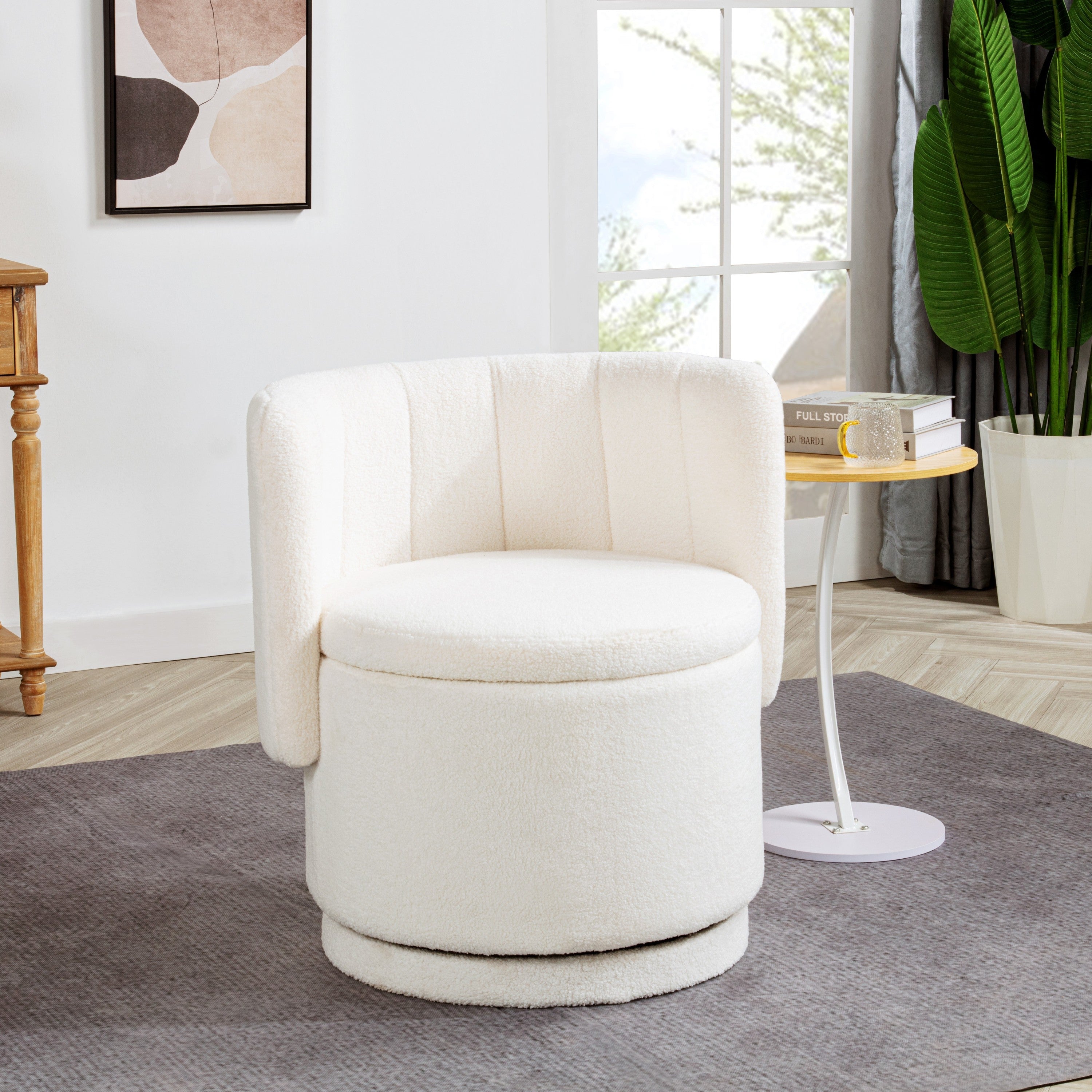 360 Degree Swivel Back Sofa Chair With Storage Space