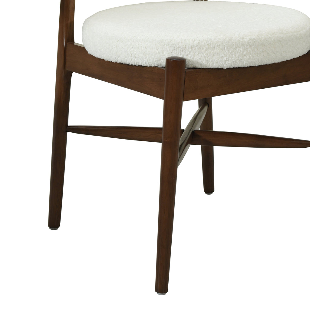 Harveston Mid Century Modern Boucle Upholstered Dining Chairs, Set of 2