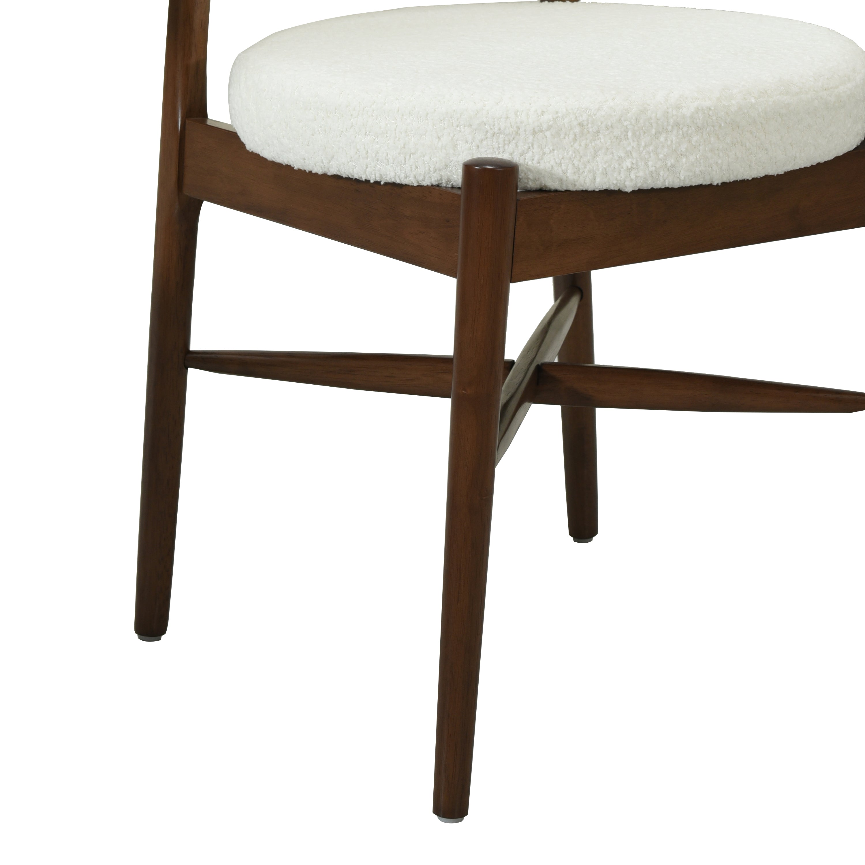 Harveston Mid Century Modern Boucle Upholstered Dining Chairs, Set of 2
