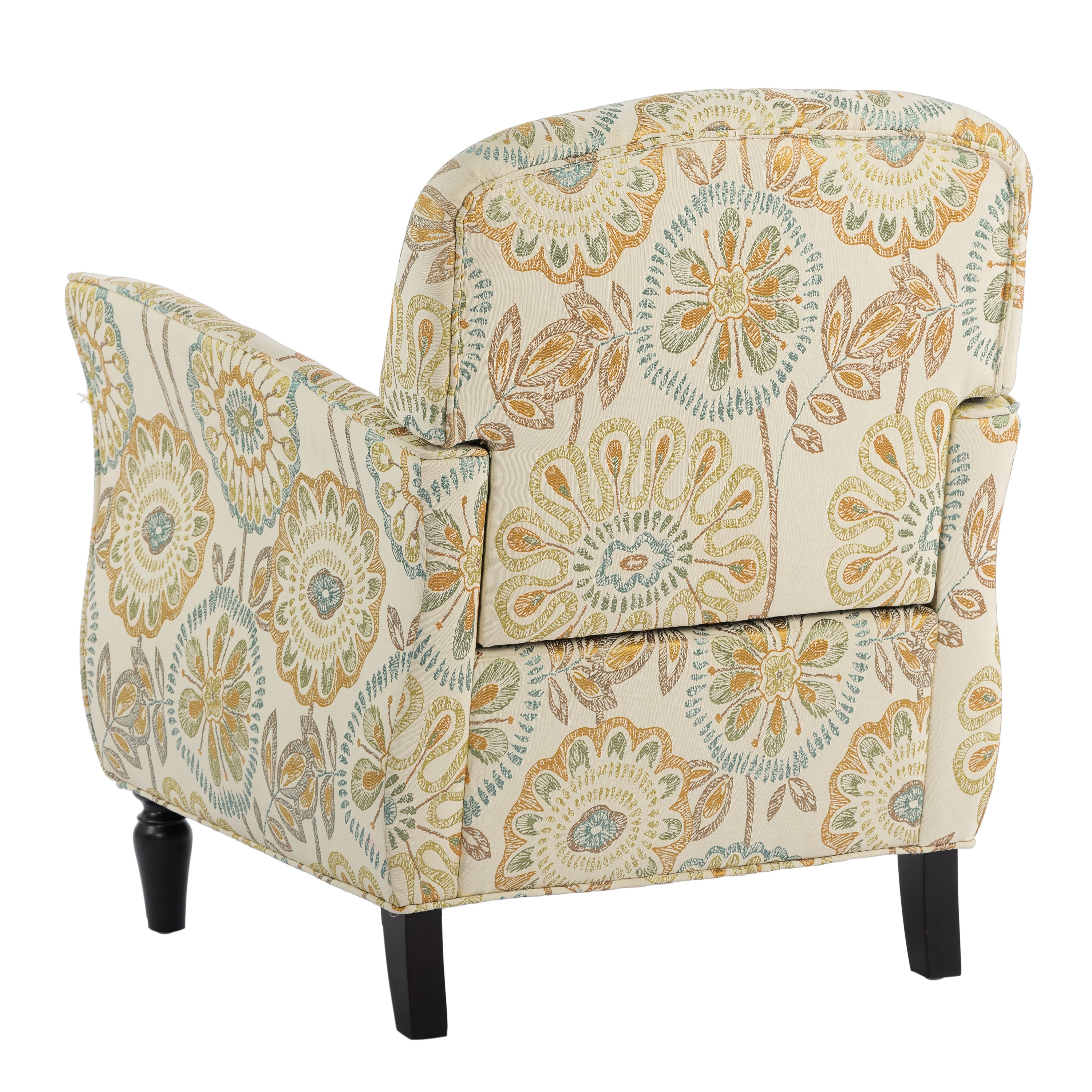 Golden Floral Accent Arm Chair