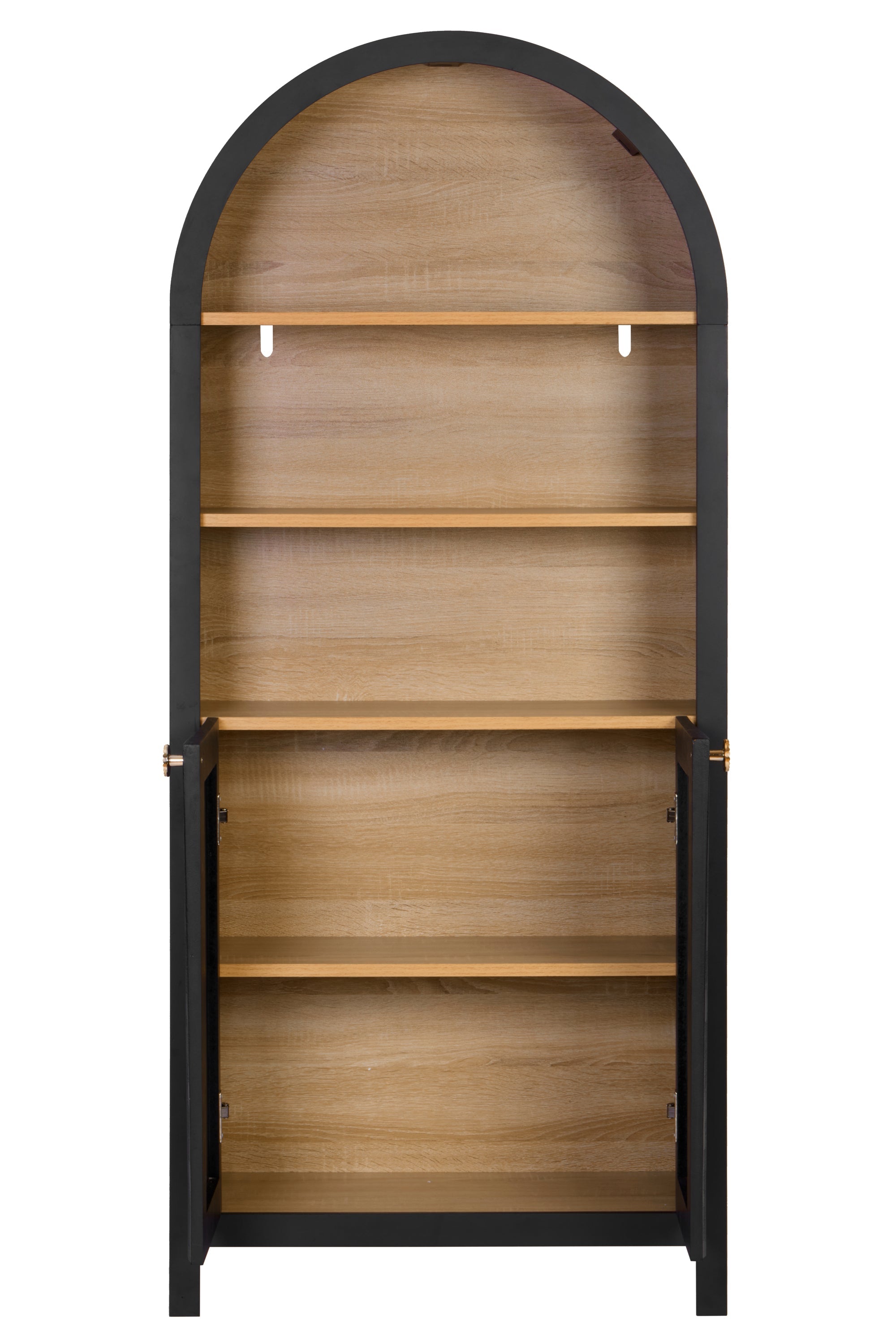 Tillingham Arched 5-Tier Bookshelf with Cabinet Storage