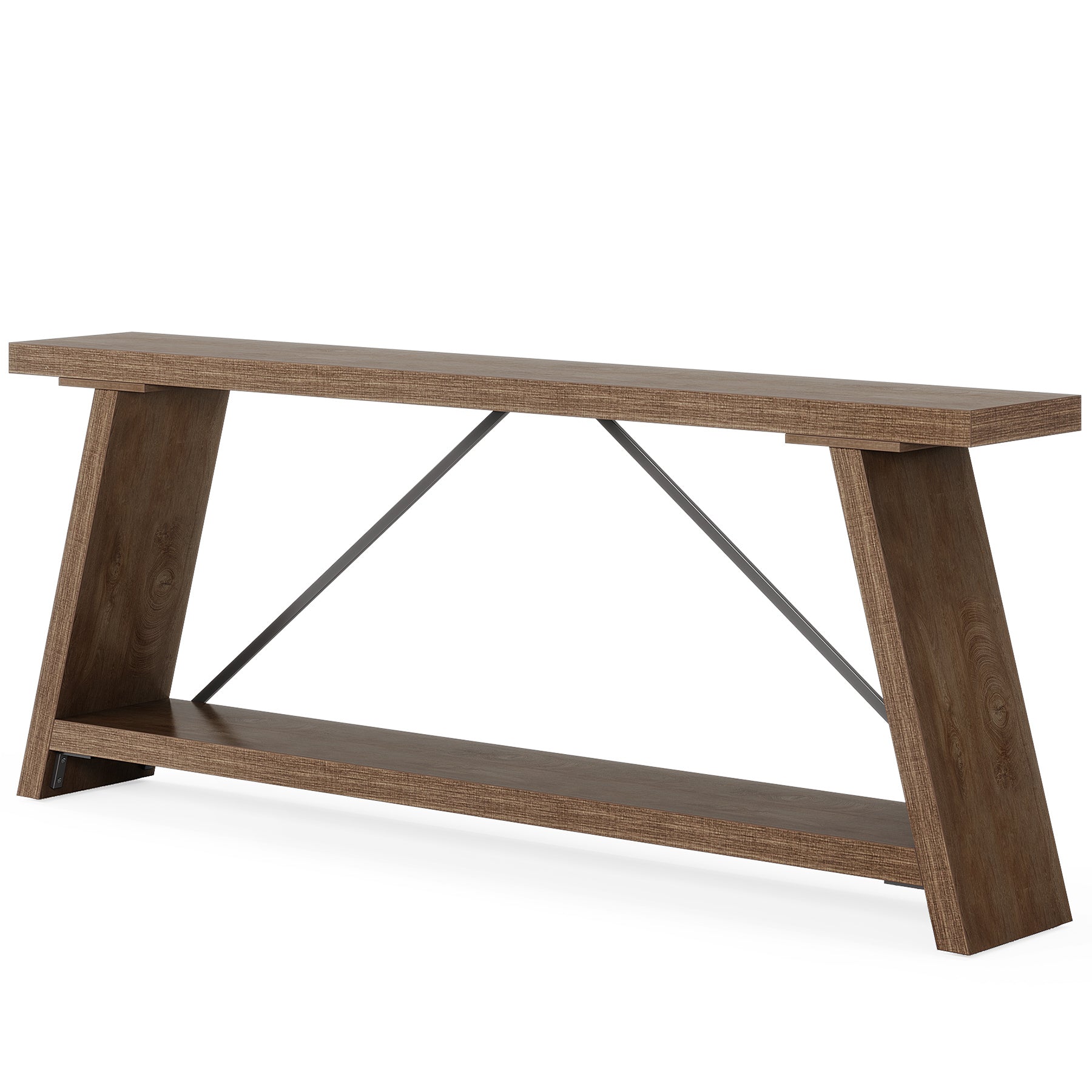 Willowford Industrial Console Table with 2-Tier Storage Shelves