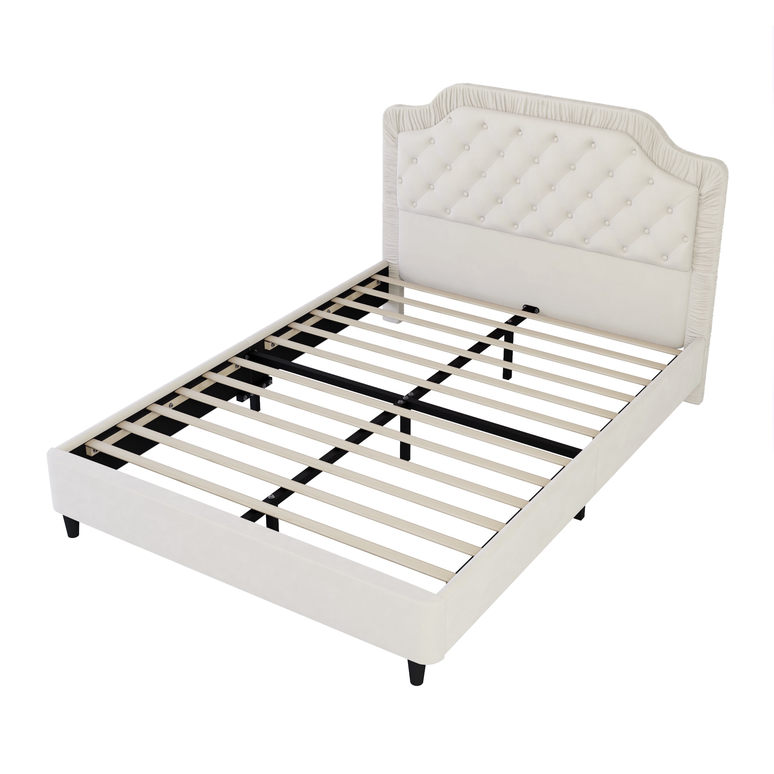 Button Tufted Headboard Bed