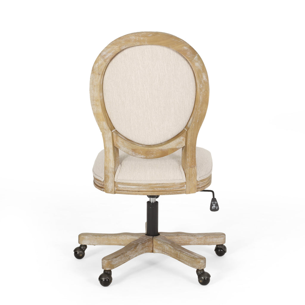 French Country Oval Back Swivel & Lift Office Chair