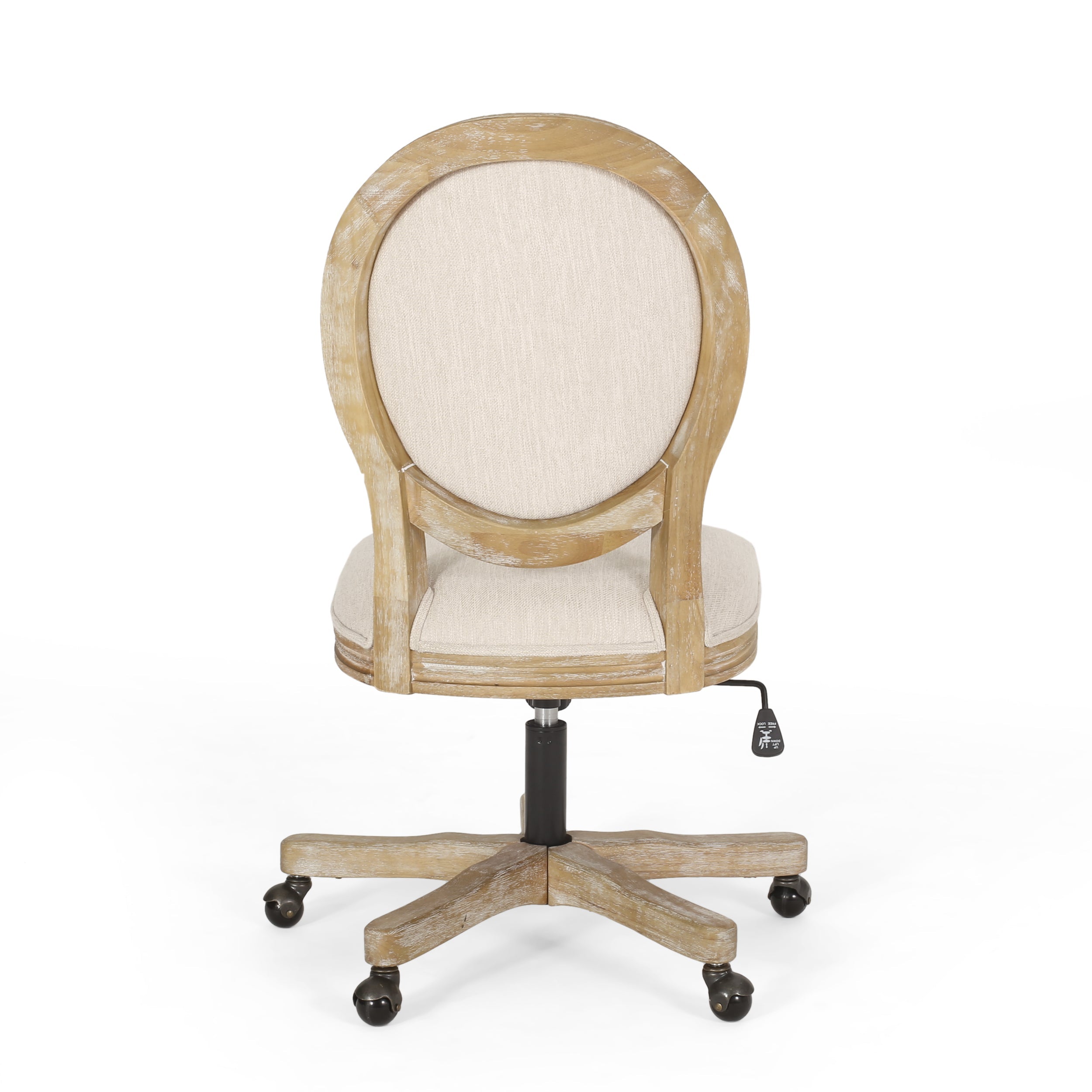 French Country Oval Back Swivel & Lift Office Chair