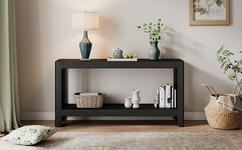 Modern Farmhouse Minimalist Rounded Console Table