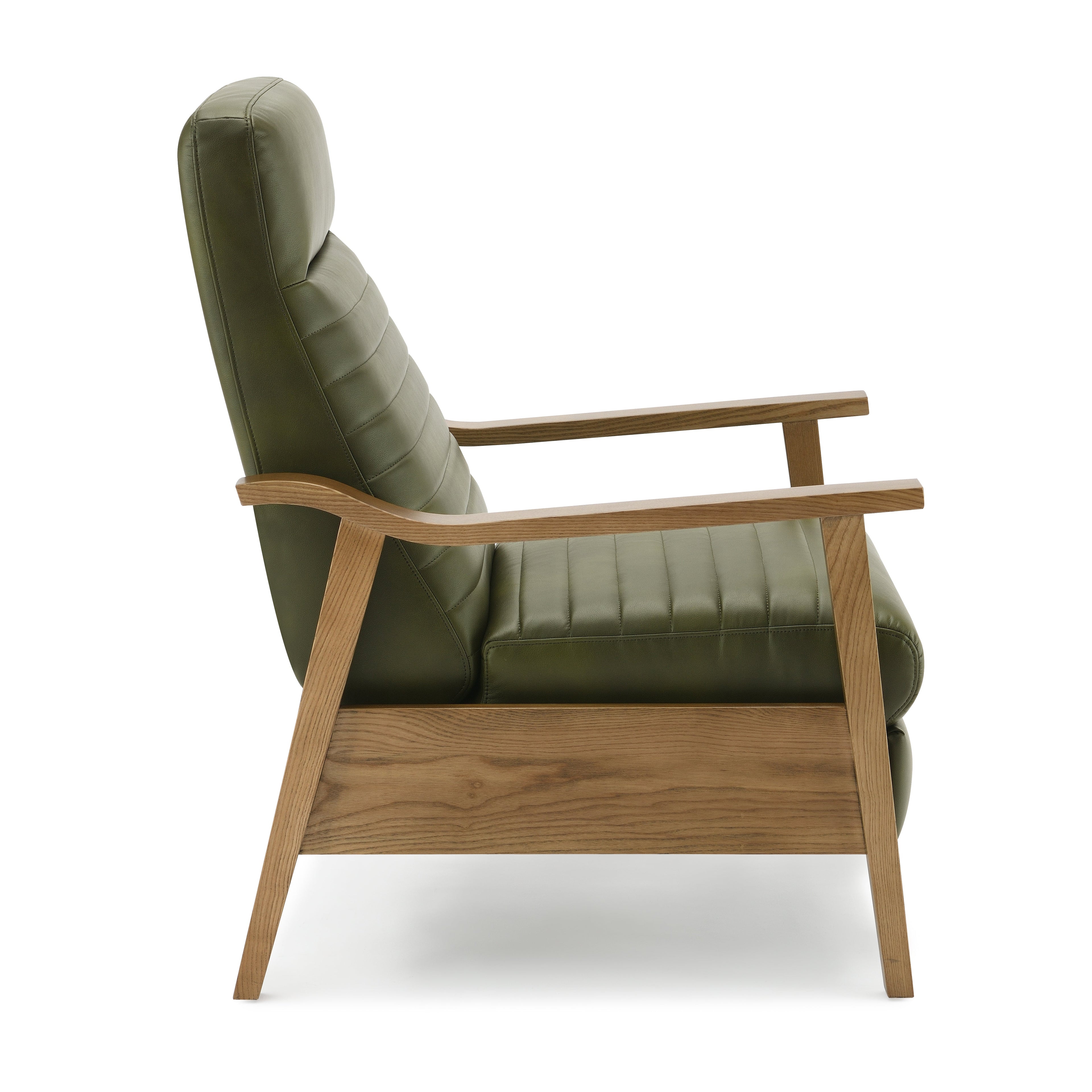 Asher Faux Leather & Wood Arm Push Back Recliner