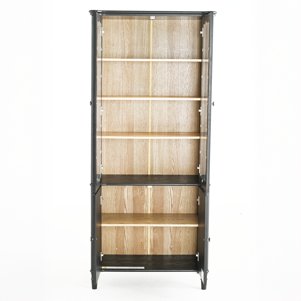 Vintage Style Display Cabinet with Double Glass Doors