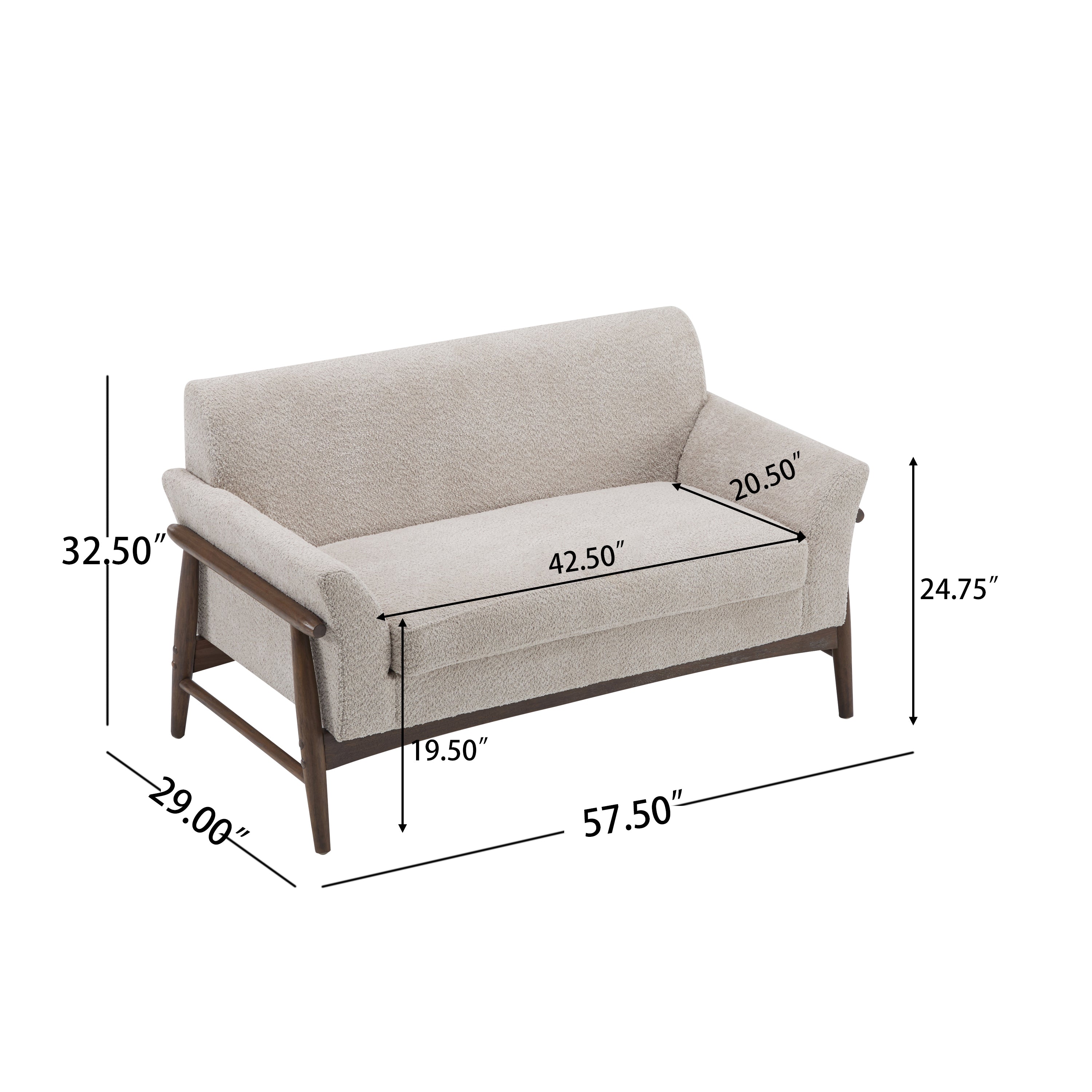 Haverhill Boucle Flared Arms Loveseat