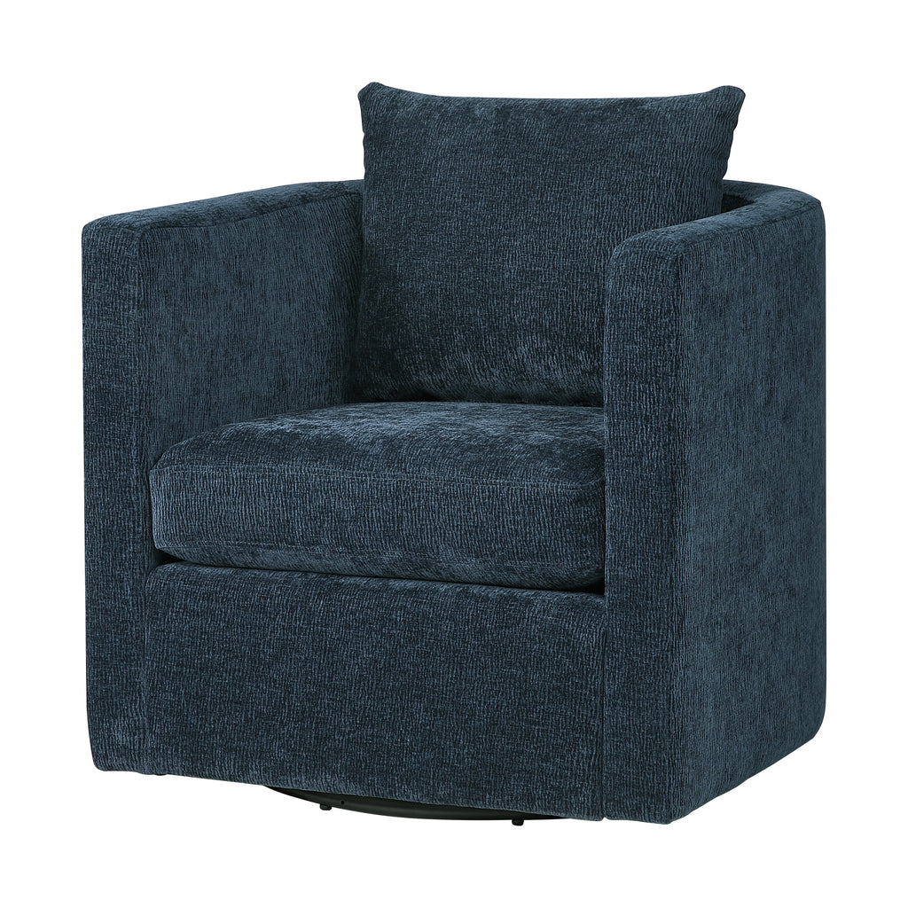 Sutton Light Grey Performance Fabric Swivel Barrel Chair