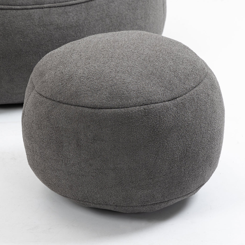 Bean Bag Sofa Chair with High-Pressure Foam and Footrest