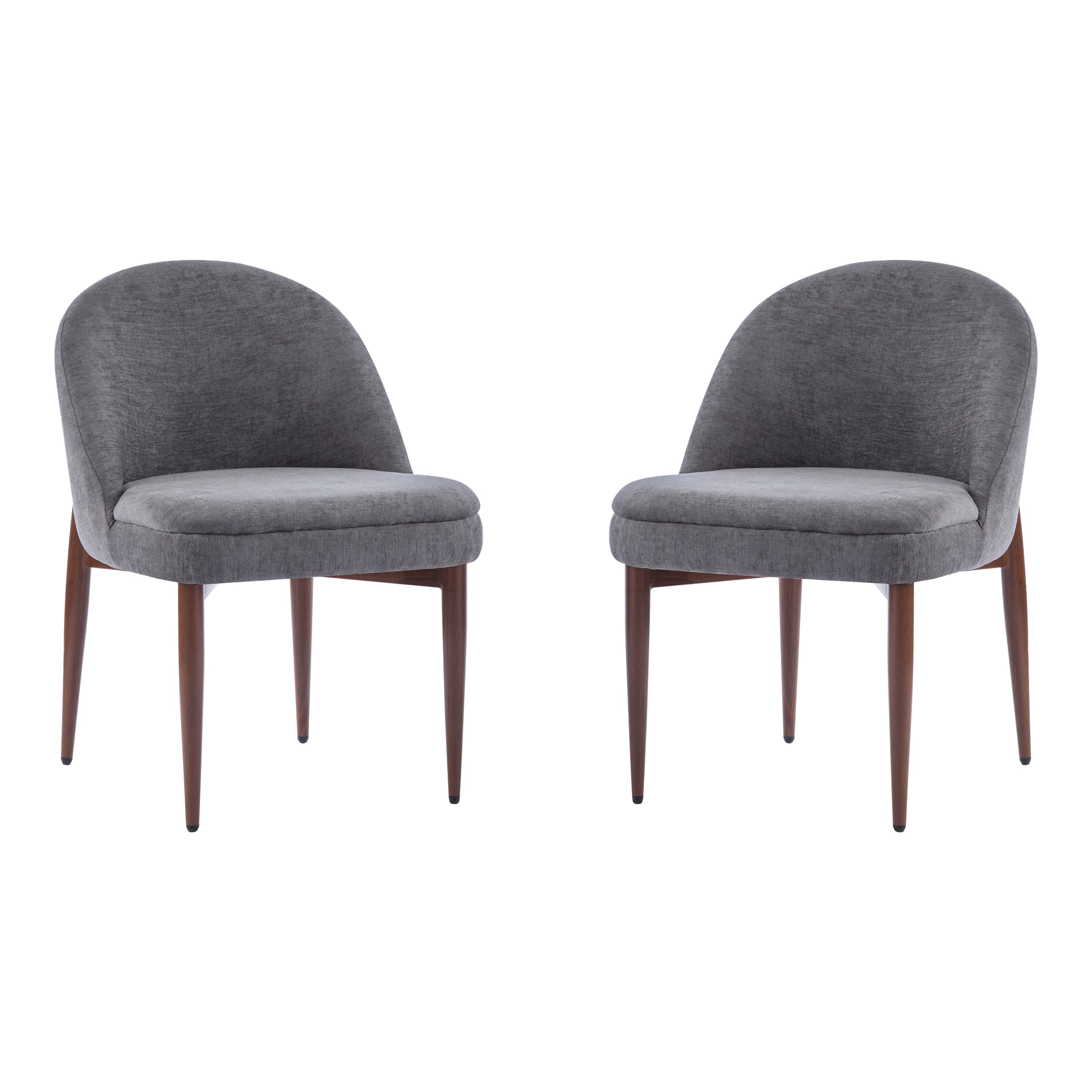 Mid-Century Modern Fabric Upholstered Dining Chair, Set of 2