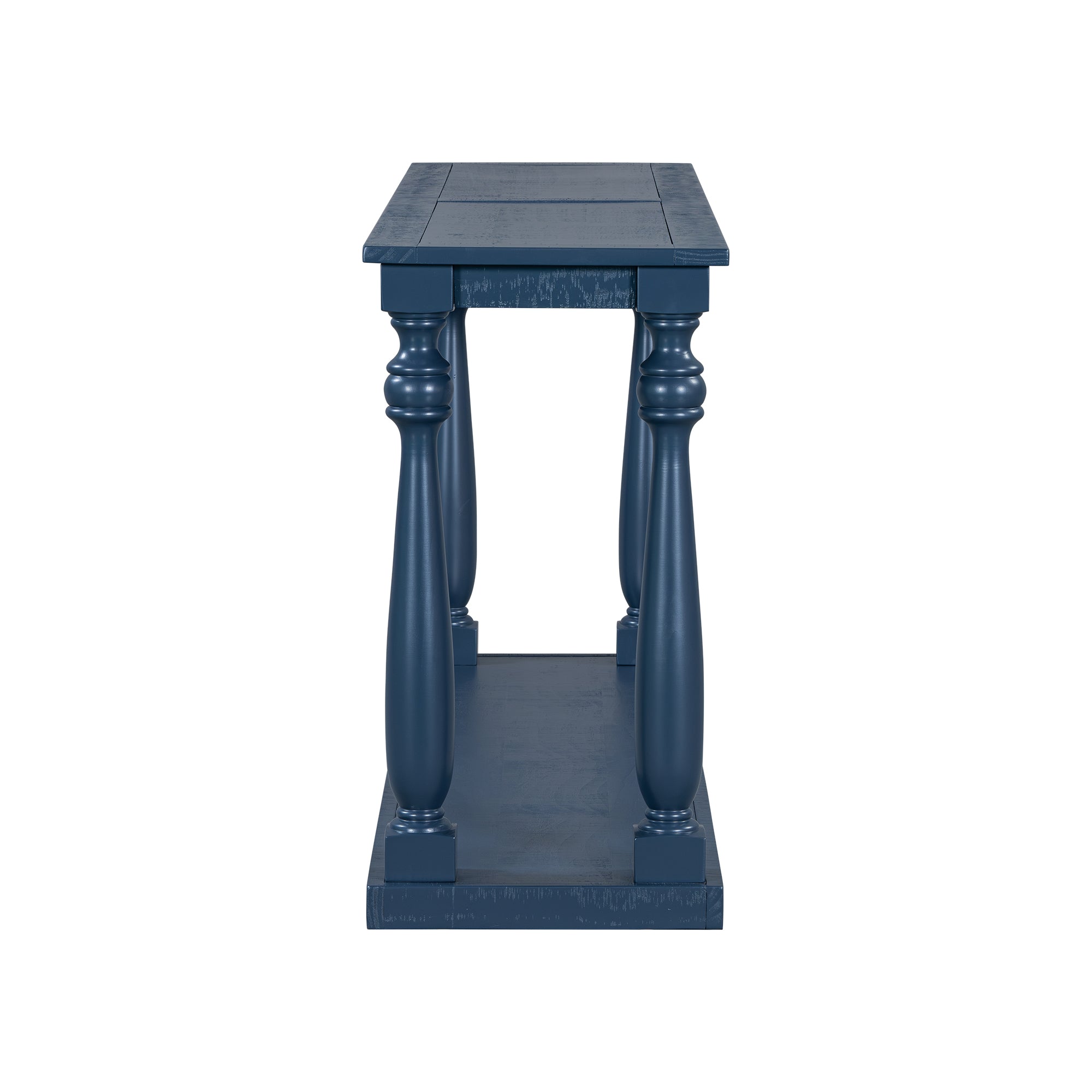 Farmhouse Turned-Leg Entryway Console Table with Bottom Shelf