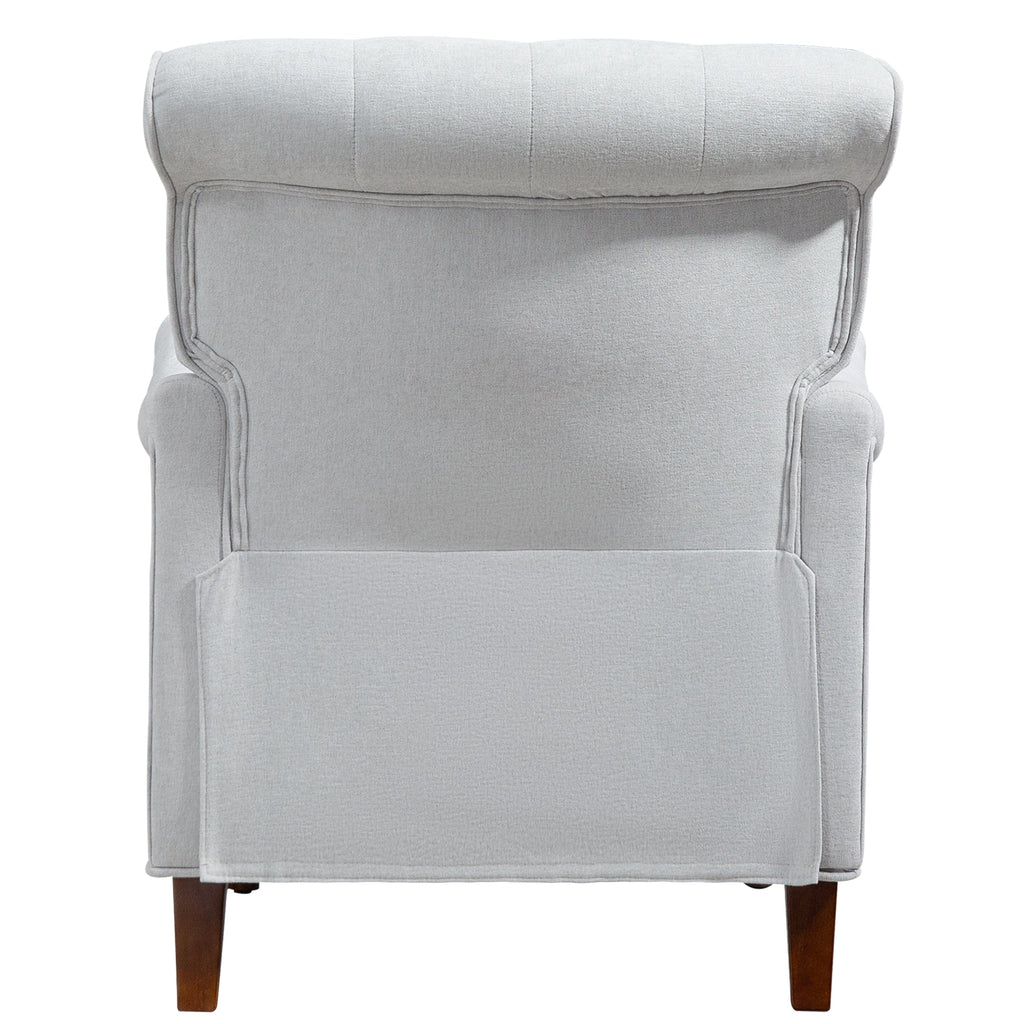 Chenille Tufted Upholstered Rolled Back Accent Chair
