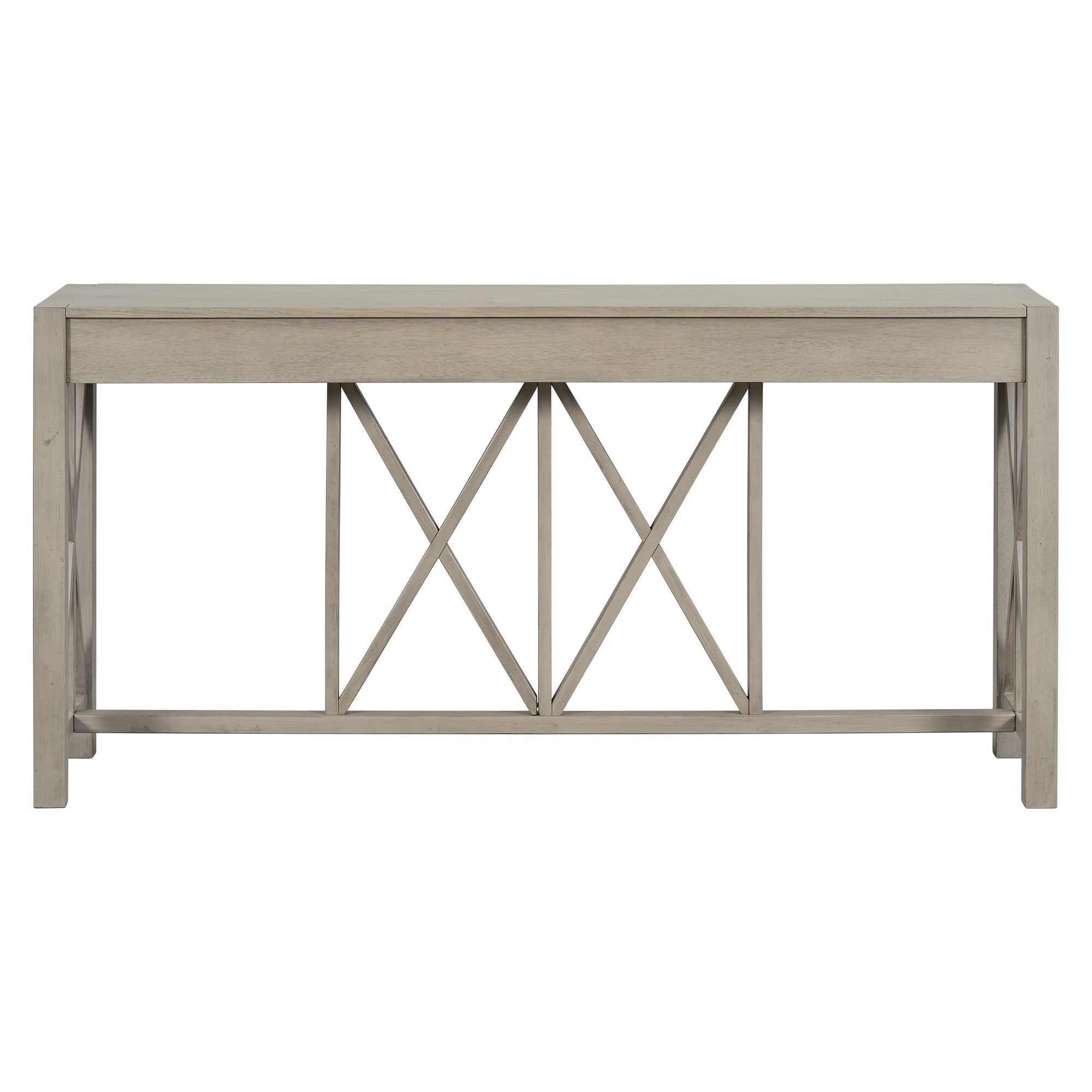 Modern Crisscross Design Entryway Table with Open Bottom Storage