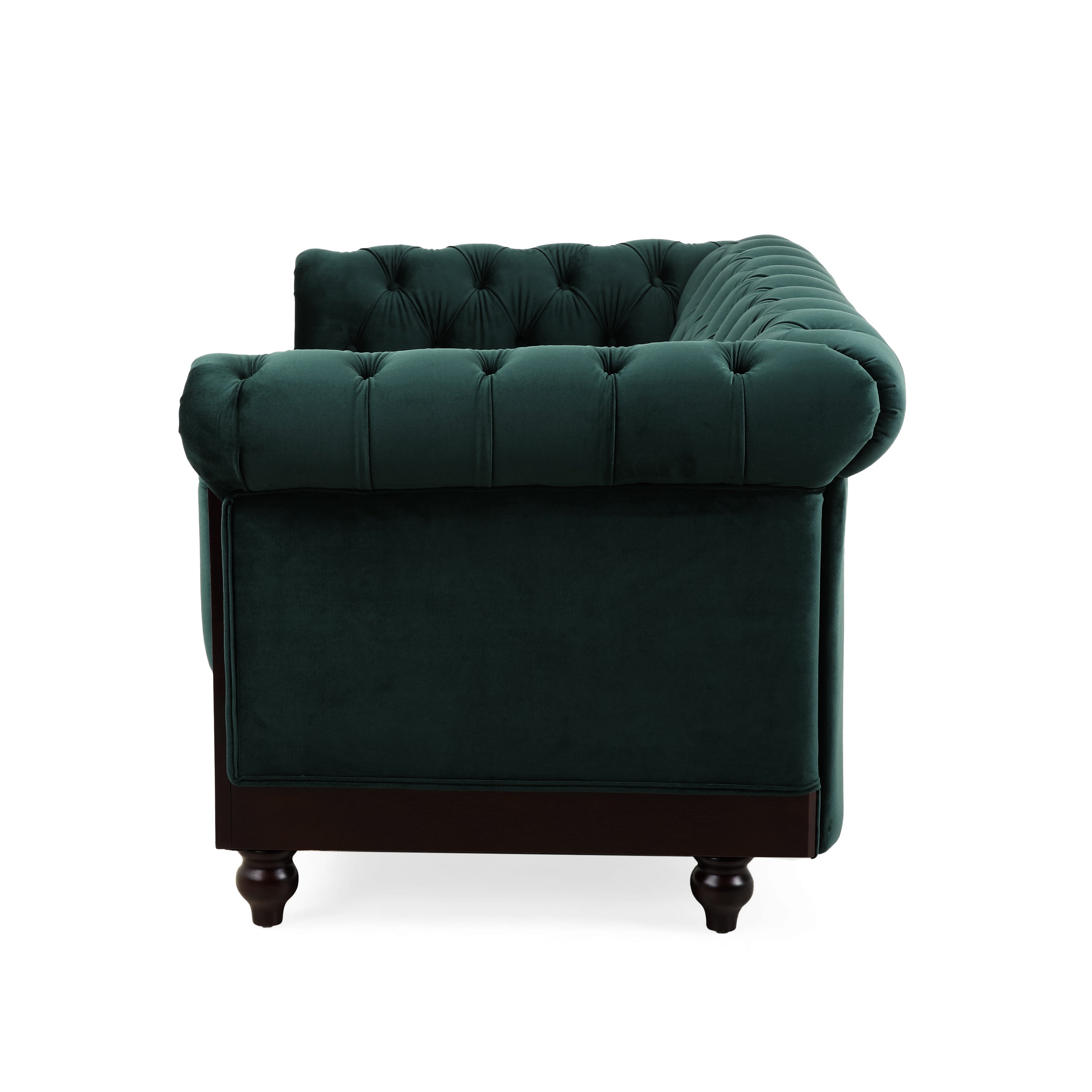Velvet Rolled Arm Chesterfield Loveseat