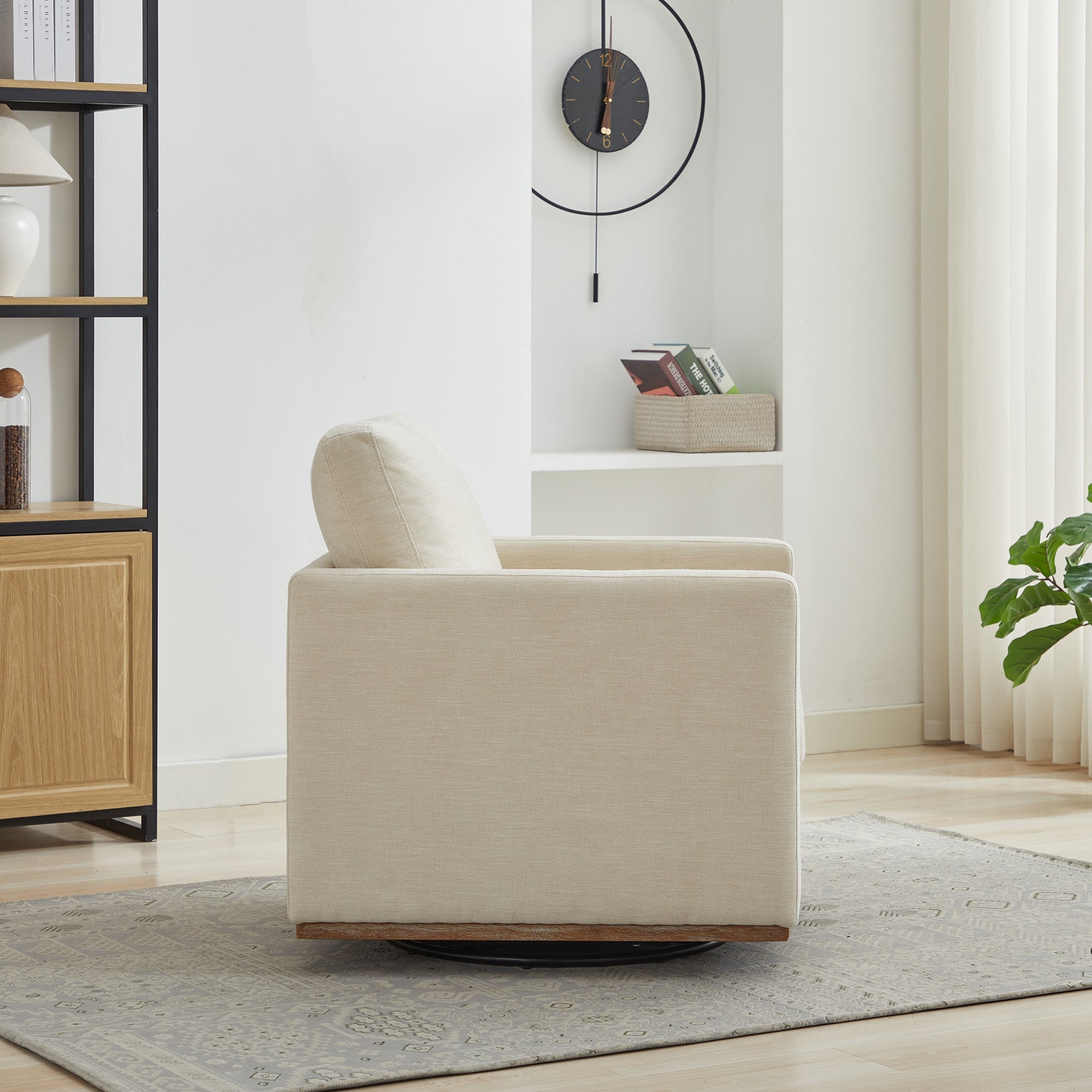 Modern Square Upholstered Swivel Accent Chair