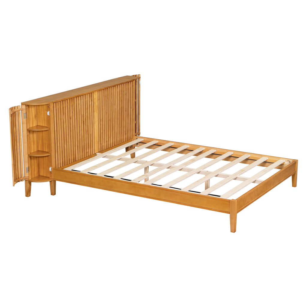 Slat Design Solid Wood Bed