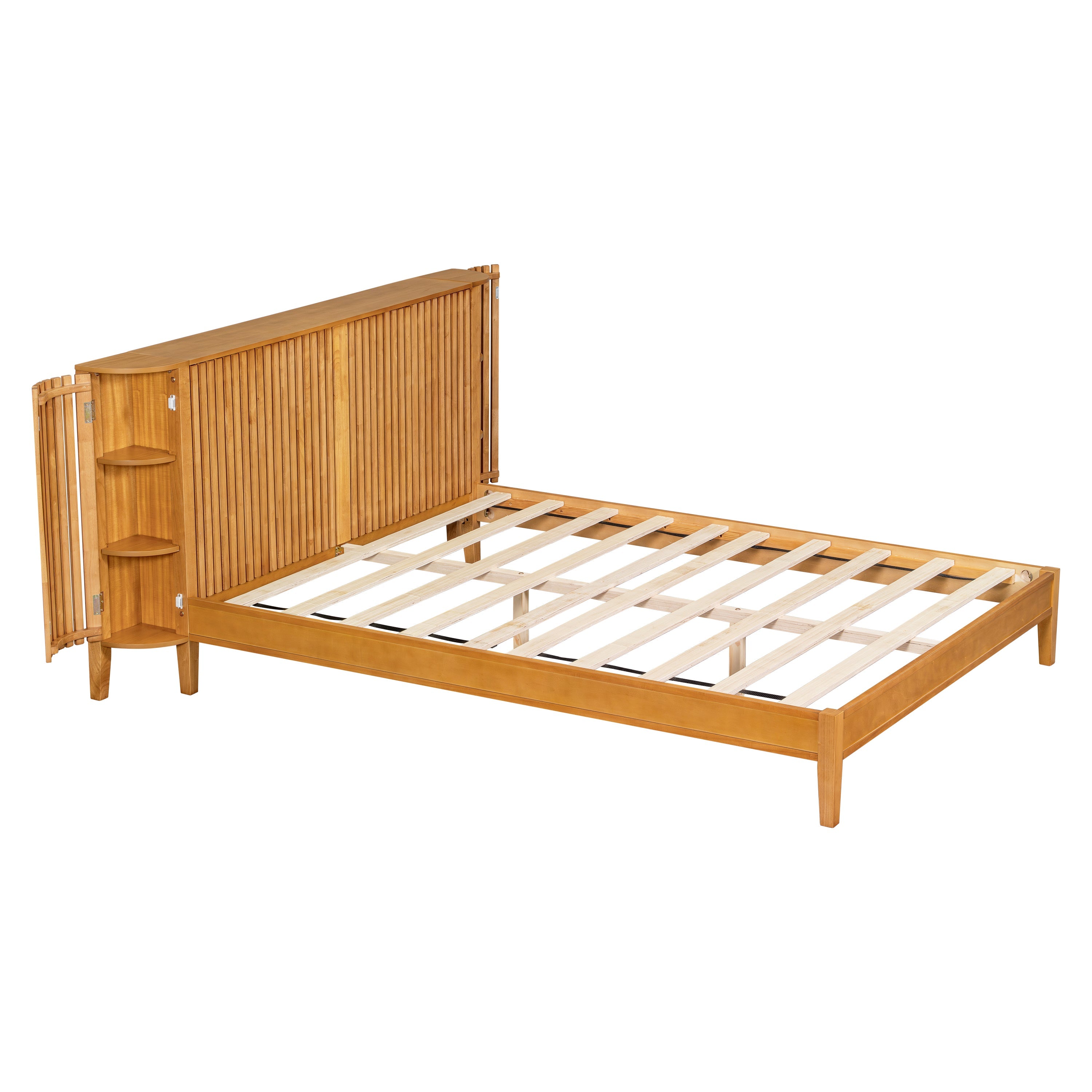 Slat Design Solid Wood Bed