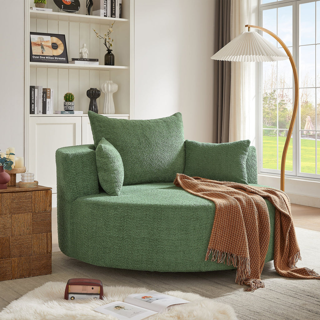 Crossley Oversized Swivel Barrel Accent Chair