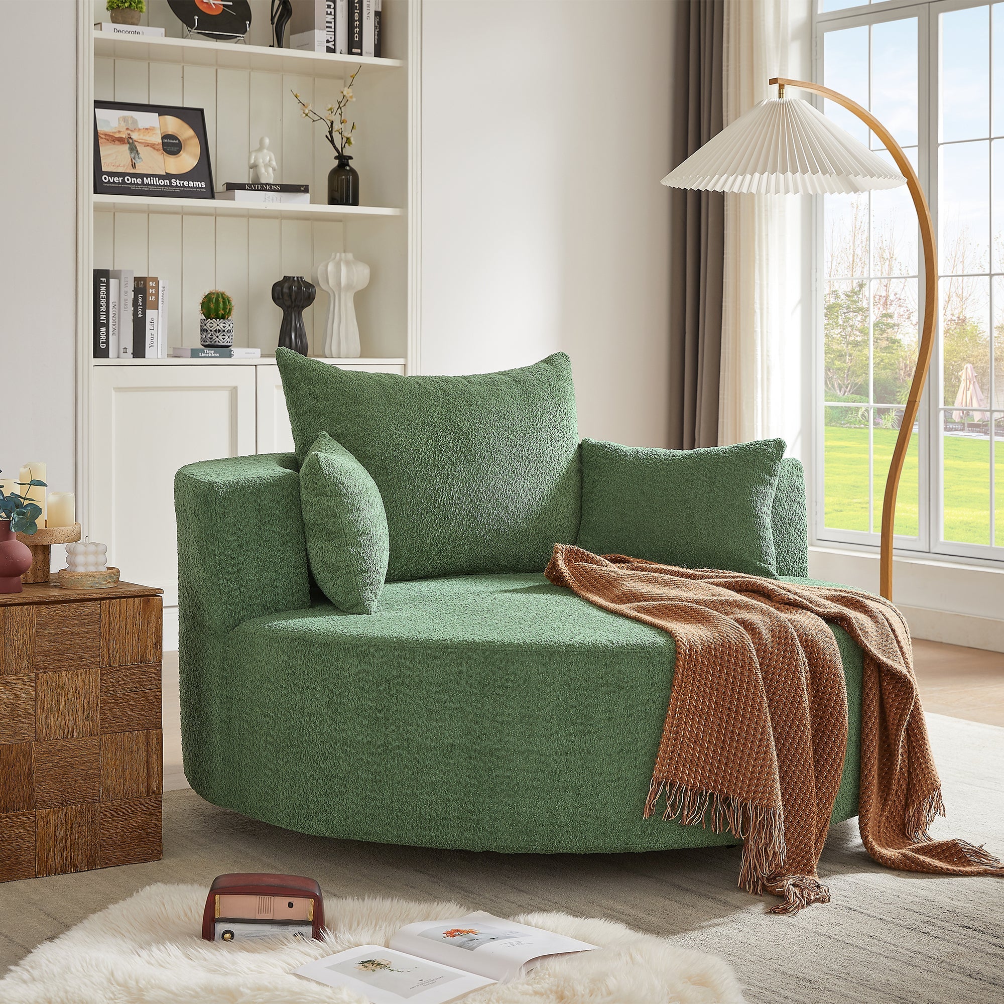 Crossley Oversized Swivel Barrel Accent Chair
