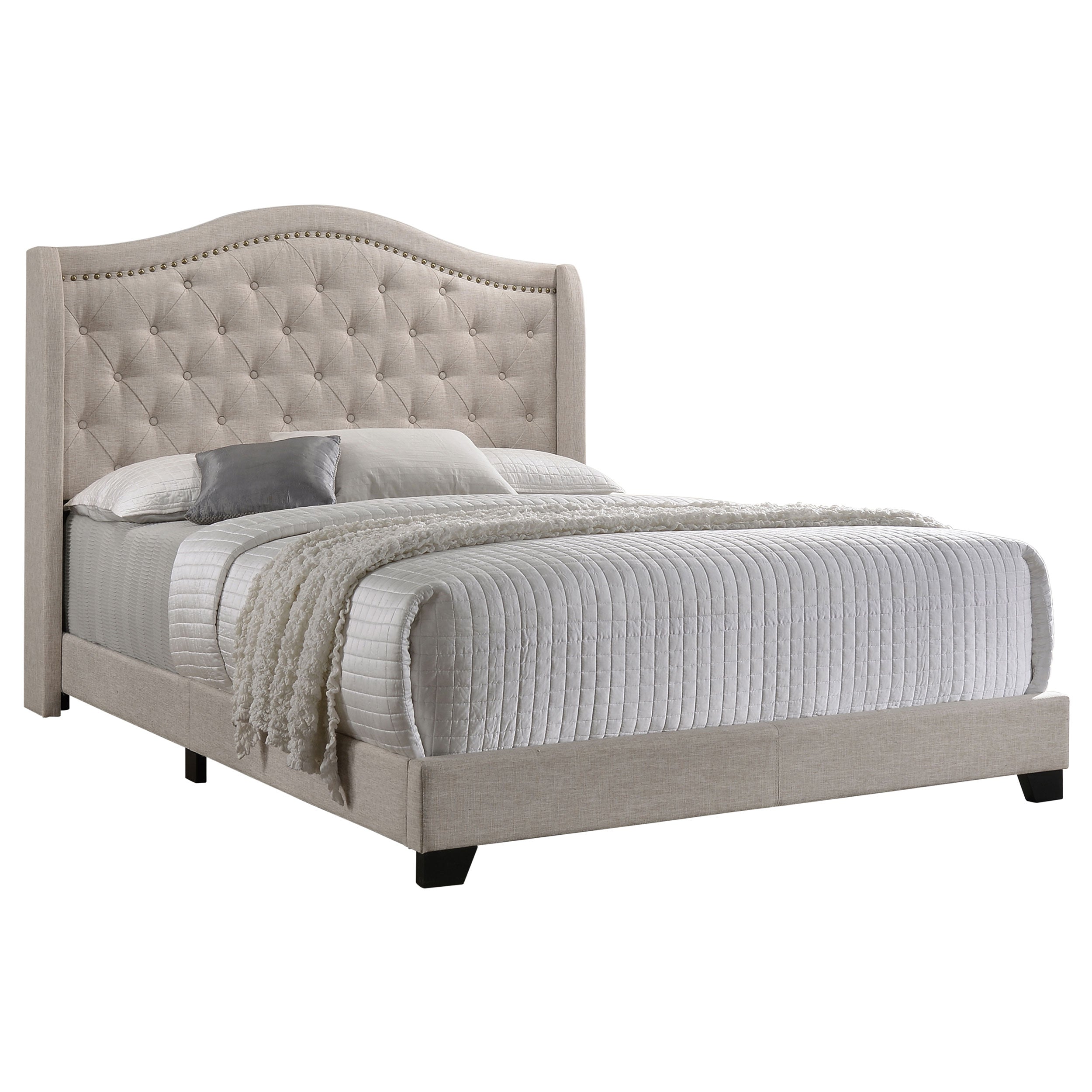 Upholstered Wingback Bed