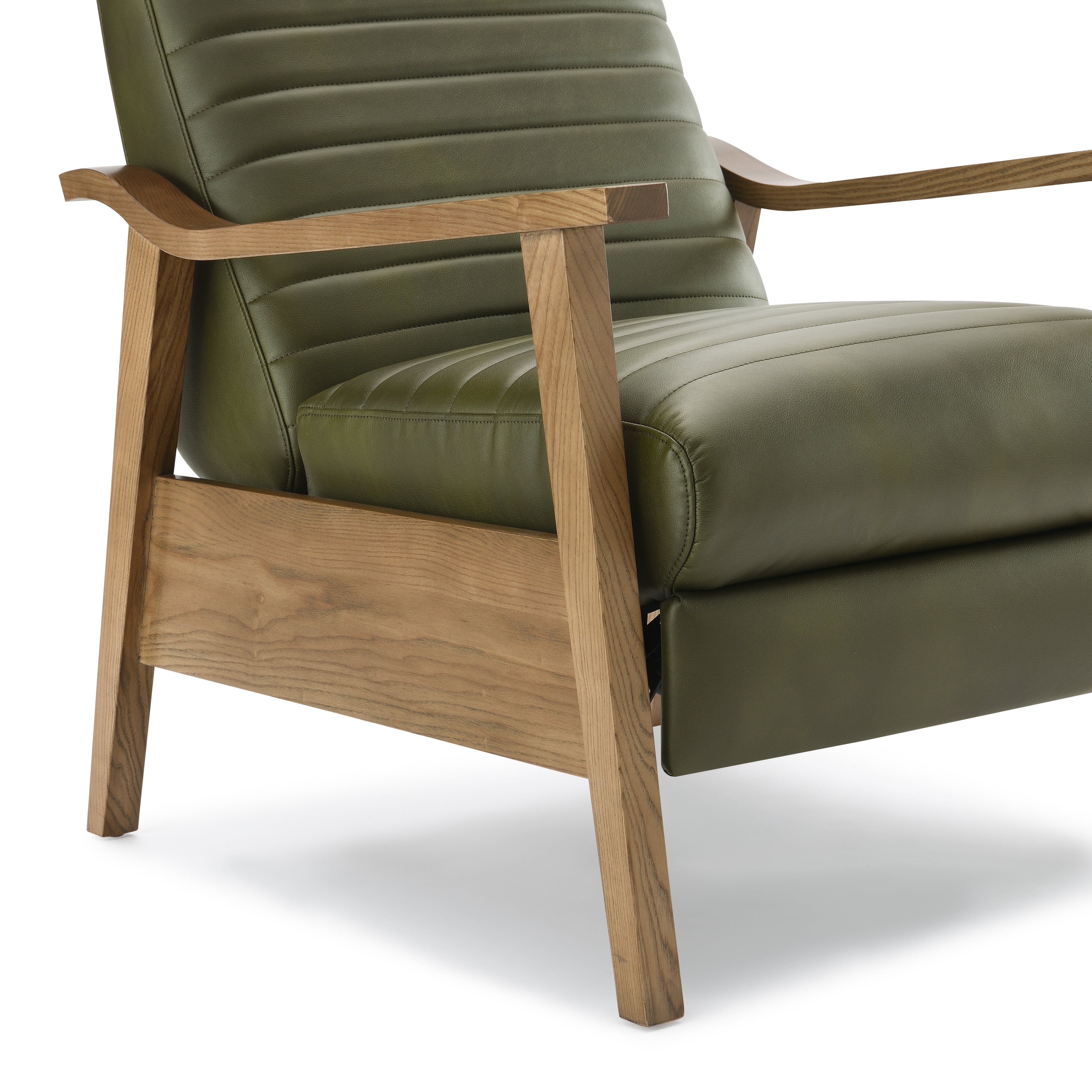 Asher Faux Leather & Wood Arm Push Back Recliner