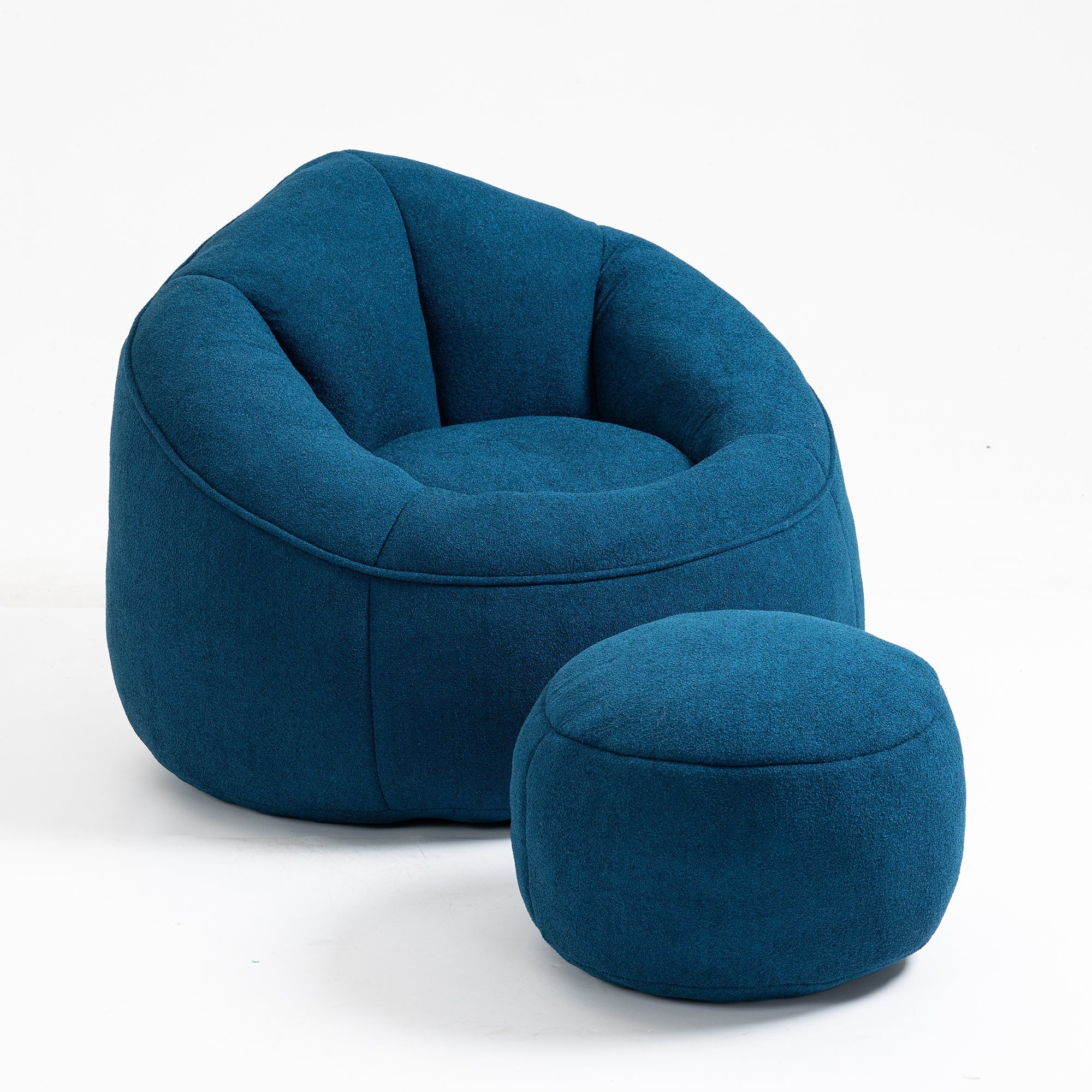 Bean Bag Sofa Chair with High-Pressure Foam and Footrest