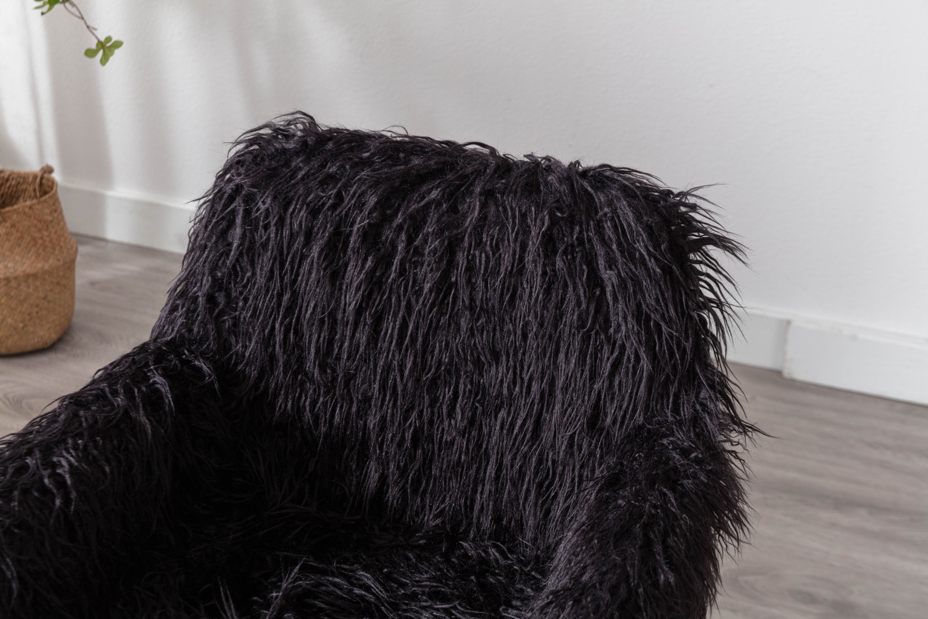 Faux Fur Office Chair with Gold Base