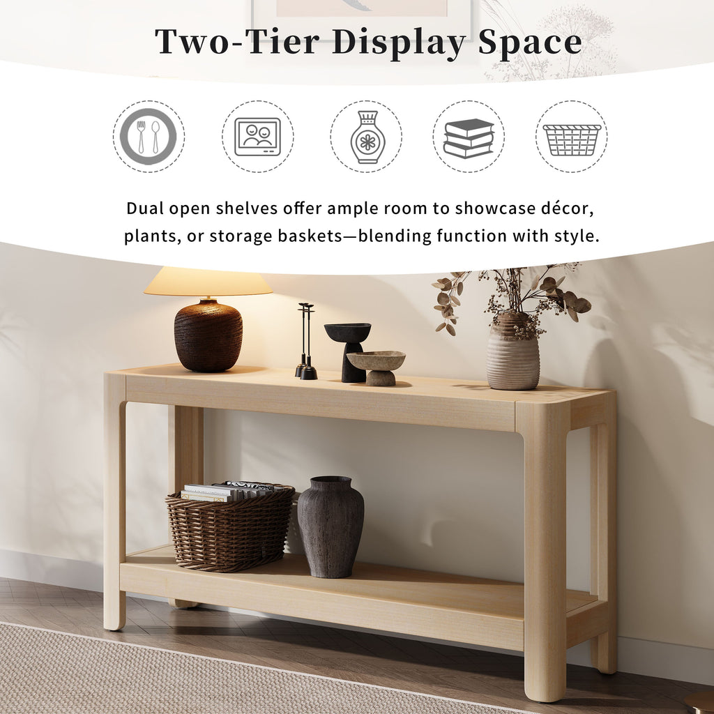 Modern Farmhouse Minimalist Rounded Console Table