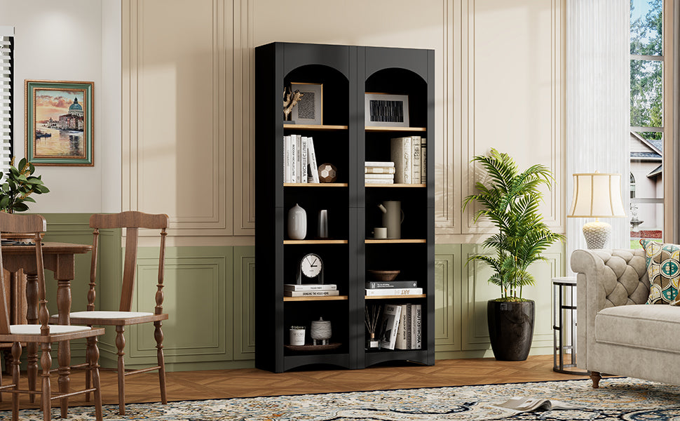 Farmhouse Two-Tone Storage Cabinet with Adjustable Shelves