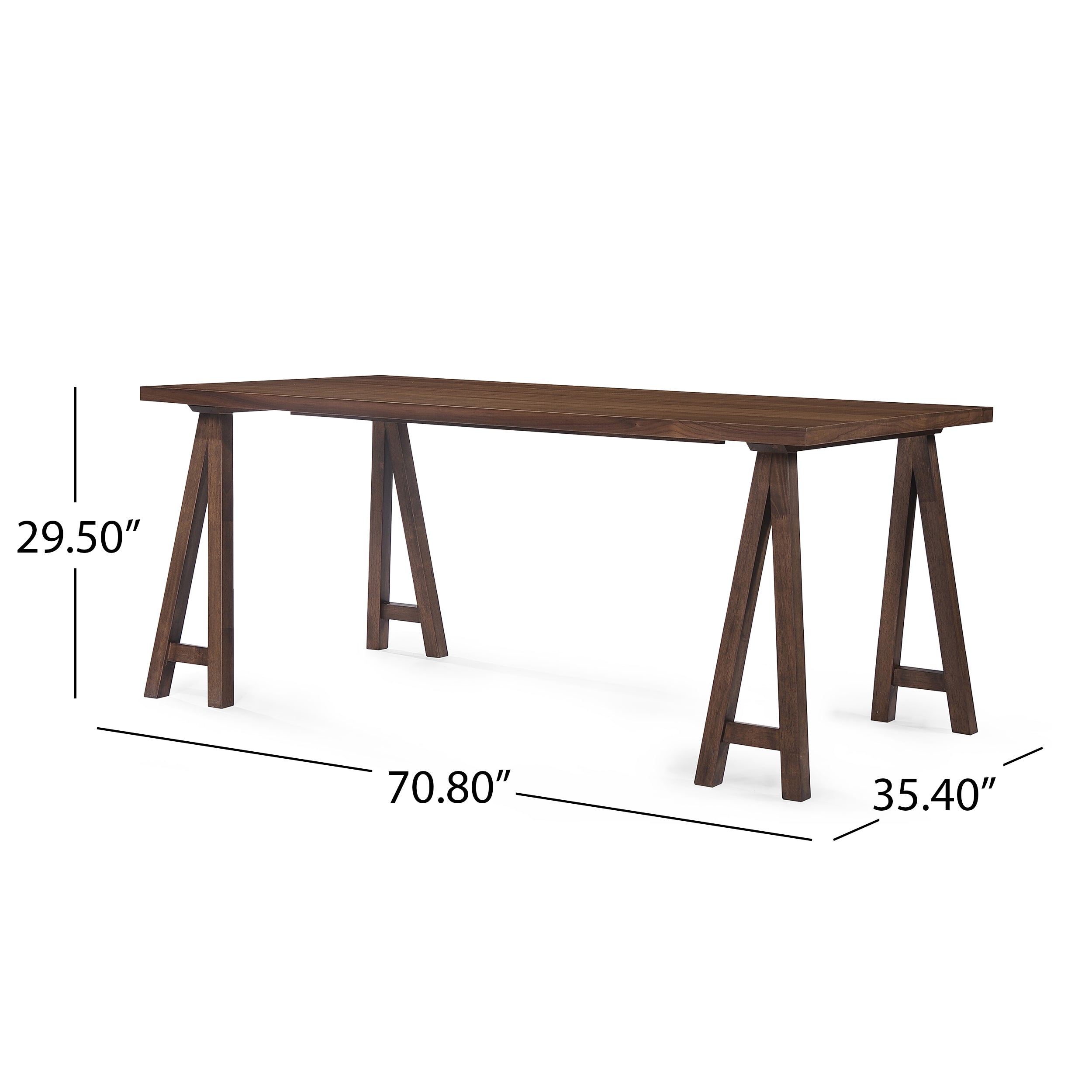 Solid Wood Sawhorse Dining Table