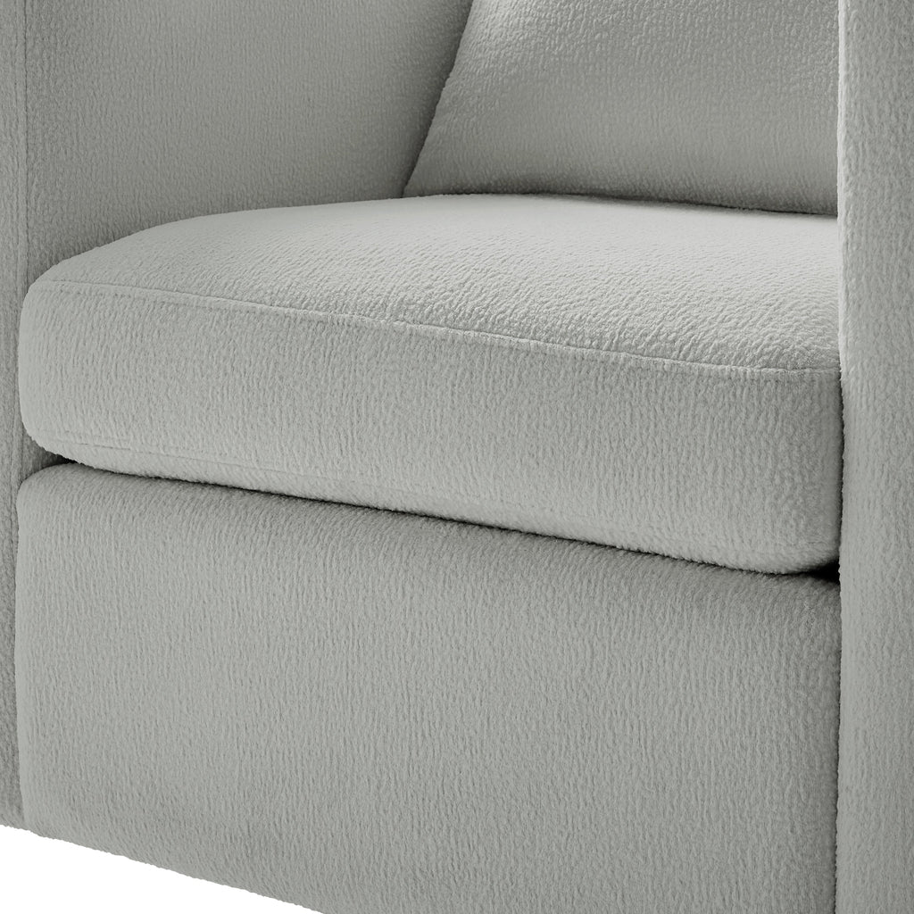 Sutton Light Grey Performance Fabric Swivel Barrel Chair