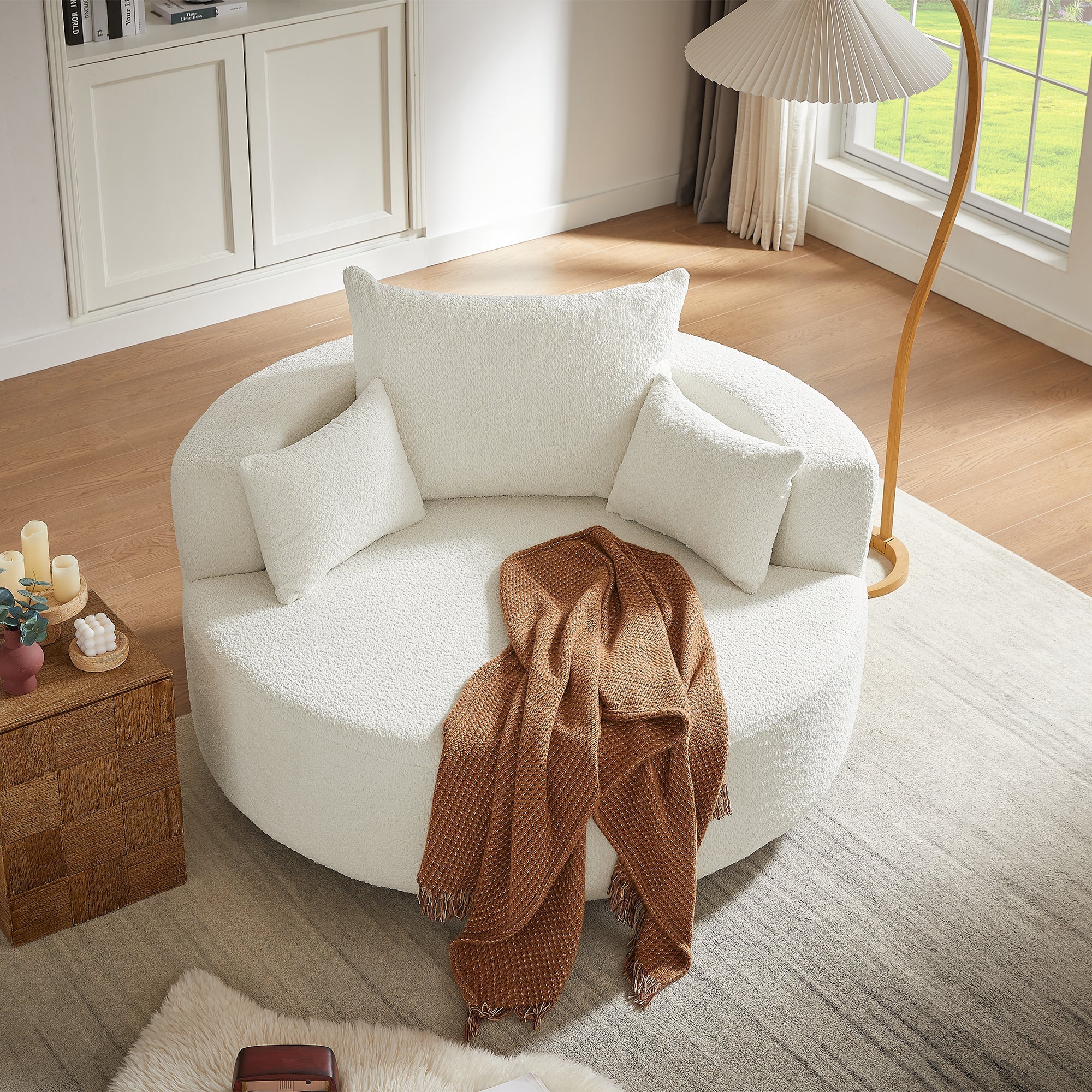 Crossley Oversized Swivel Barrel Accent Chair
