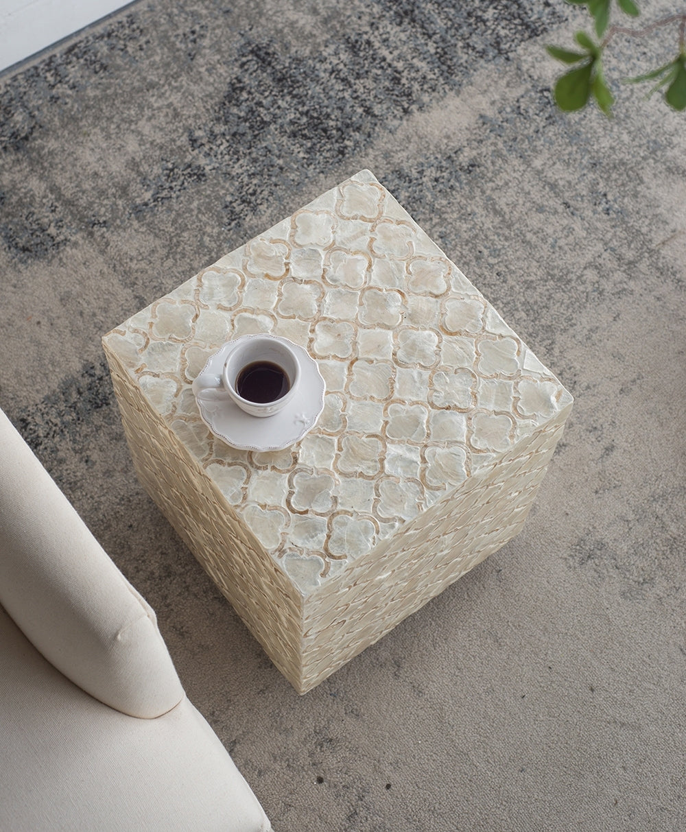 Square Capiz Side Table