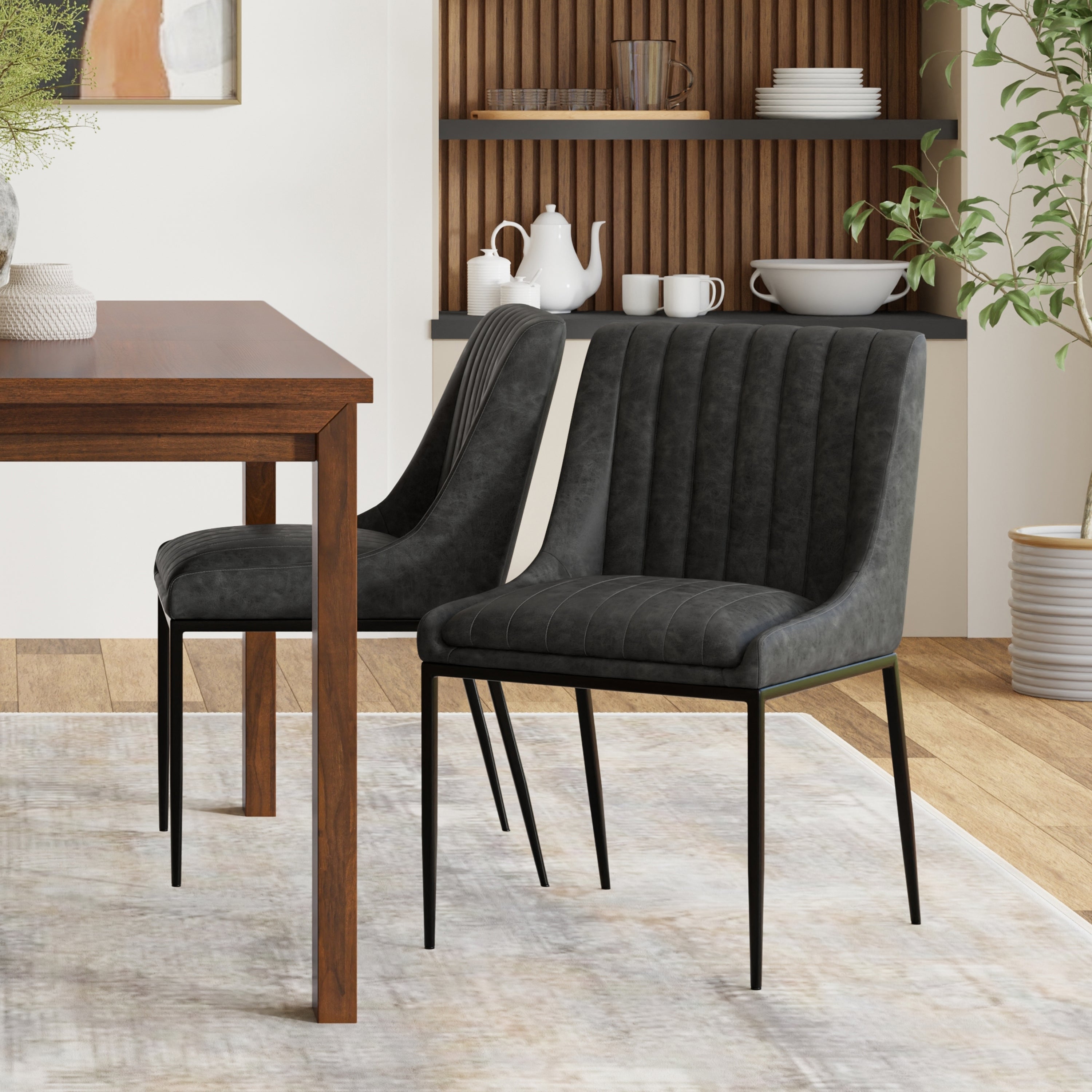 Melody Faux Leather Dining Chair, Set of 2