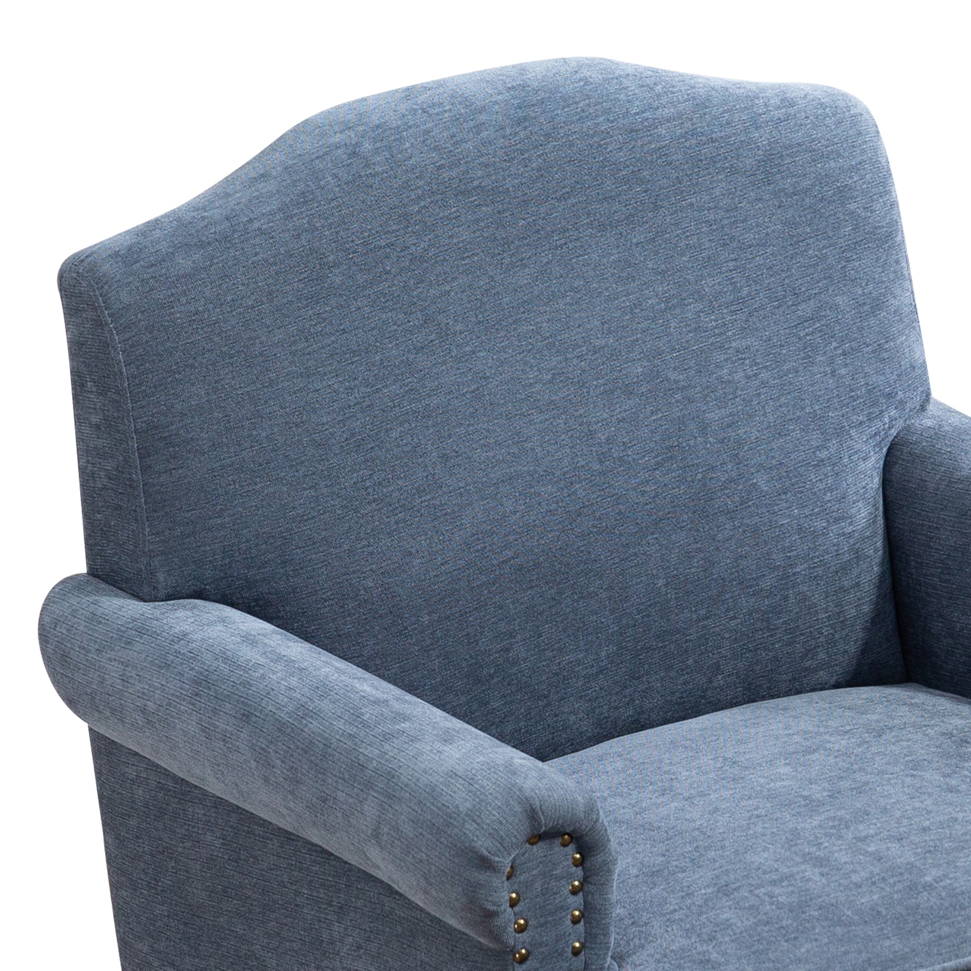 Nailhead Trim Rolled Arm Upholstered Accent Chair