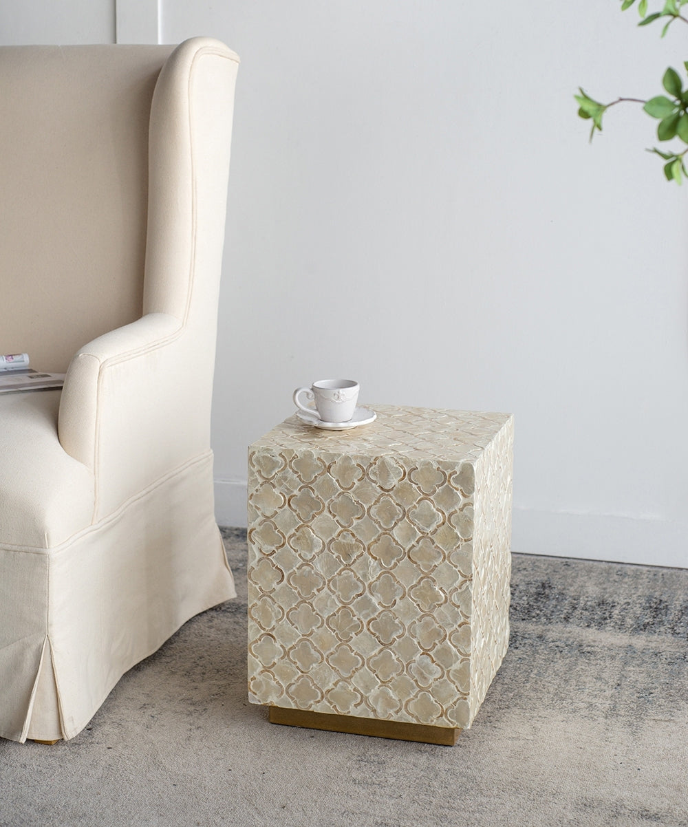Square Capiz Side Table