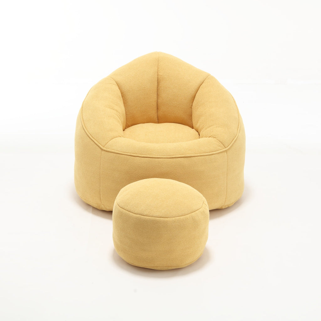 Bean Bag Sofa Chair with High-Pressure Foam and Footrest