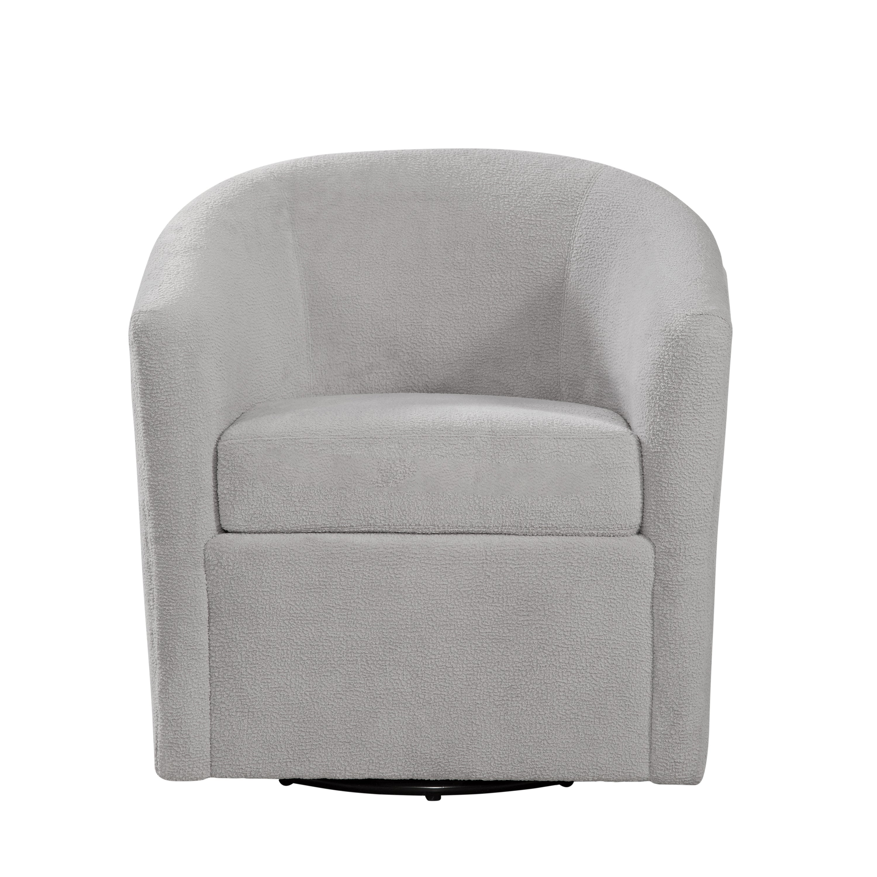 Oaklynn Barrel Style Swivel Accent Chair with Performance Fabric