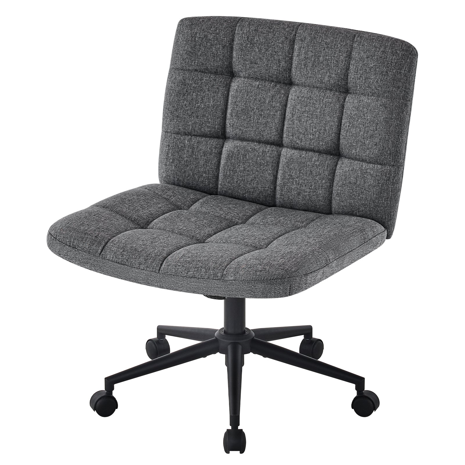 Desk Chair with Wheels, Armless Desk Chair, Adjustable Height 360° Rolling Swivel