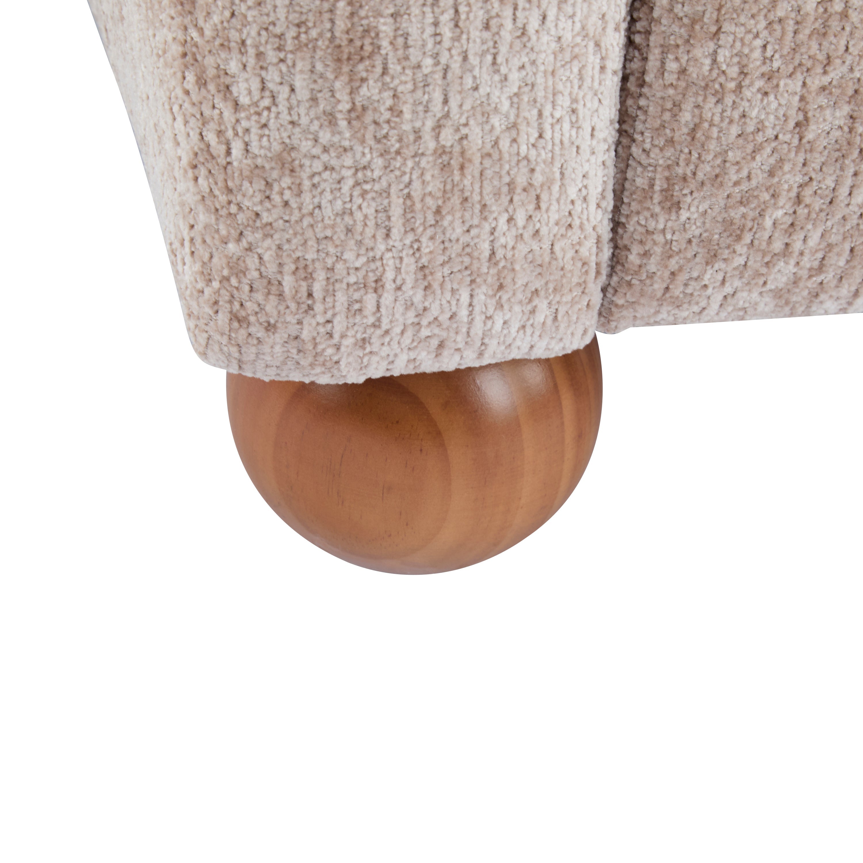 Cozy Wingback Accent Chair with Round Wood Feet